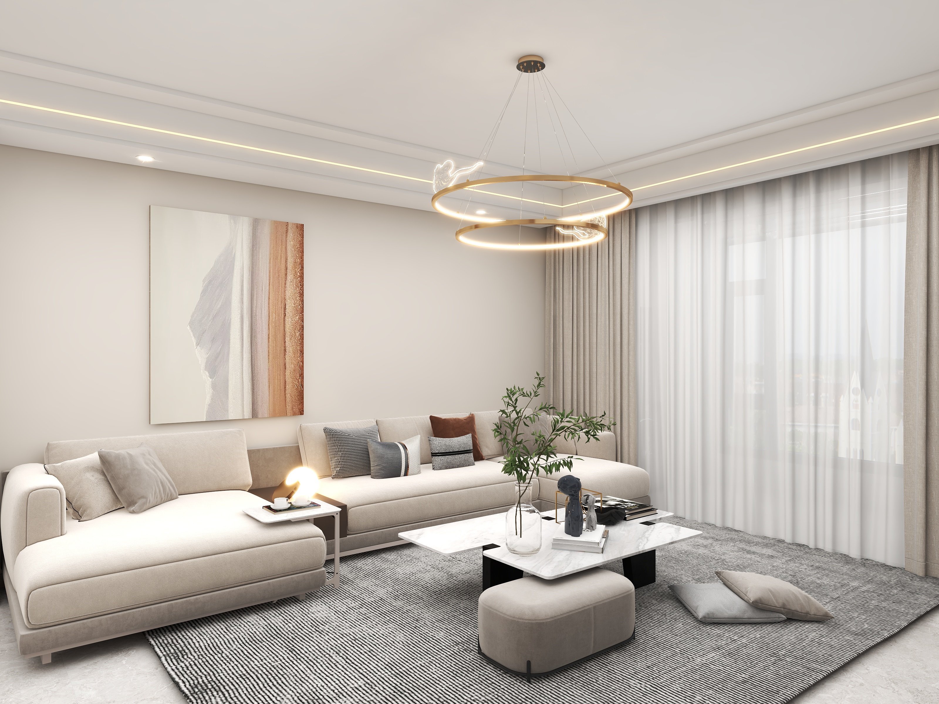 壹诺设计工作室-104㎡2室-现代简约装修效果图