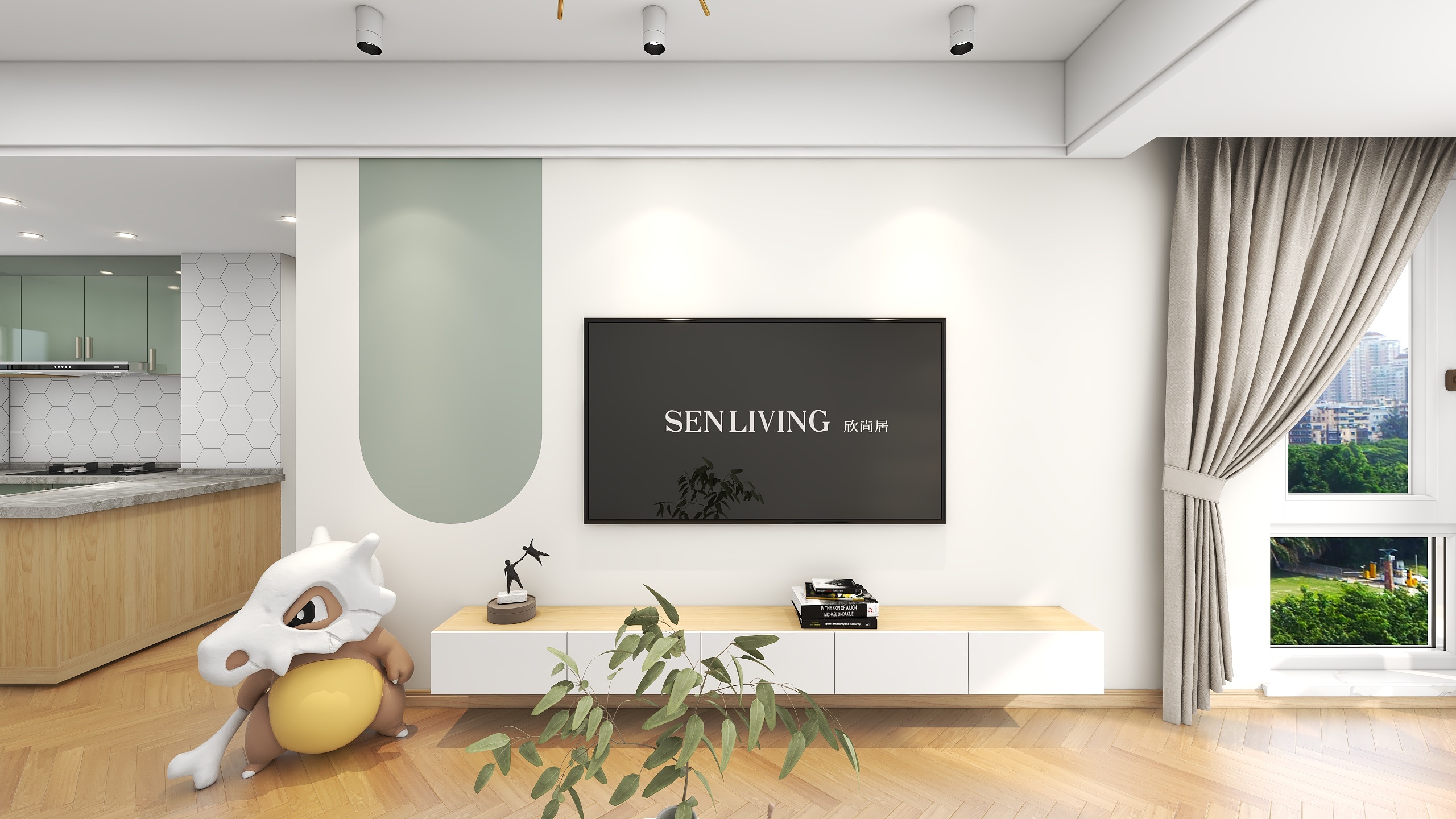 独立设计师杨康-海德公园82㎡3室-装修设计方案