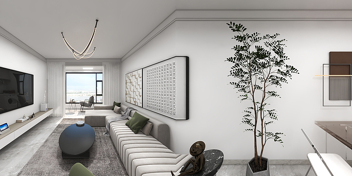 FLY阿飞-境门御府两室效果图-装修设计方案