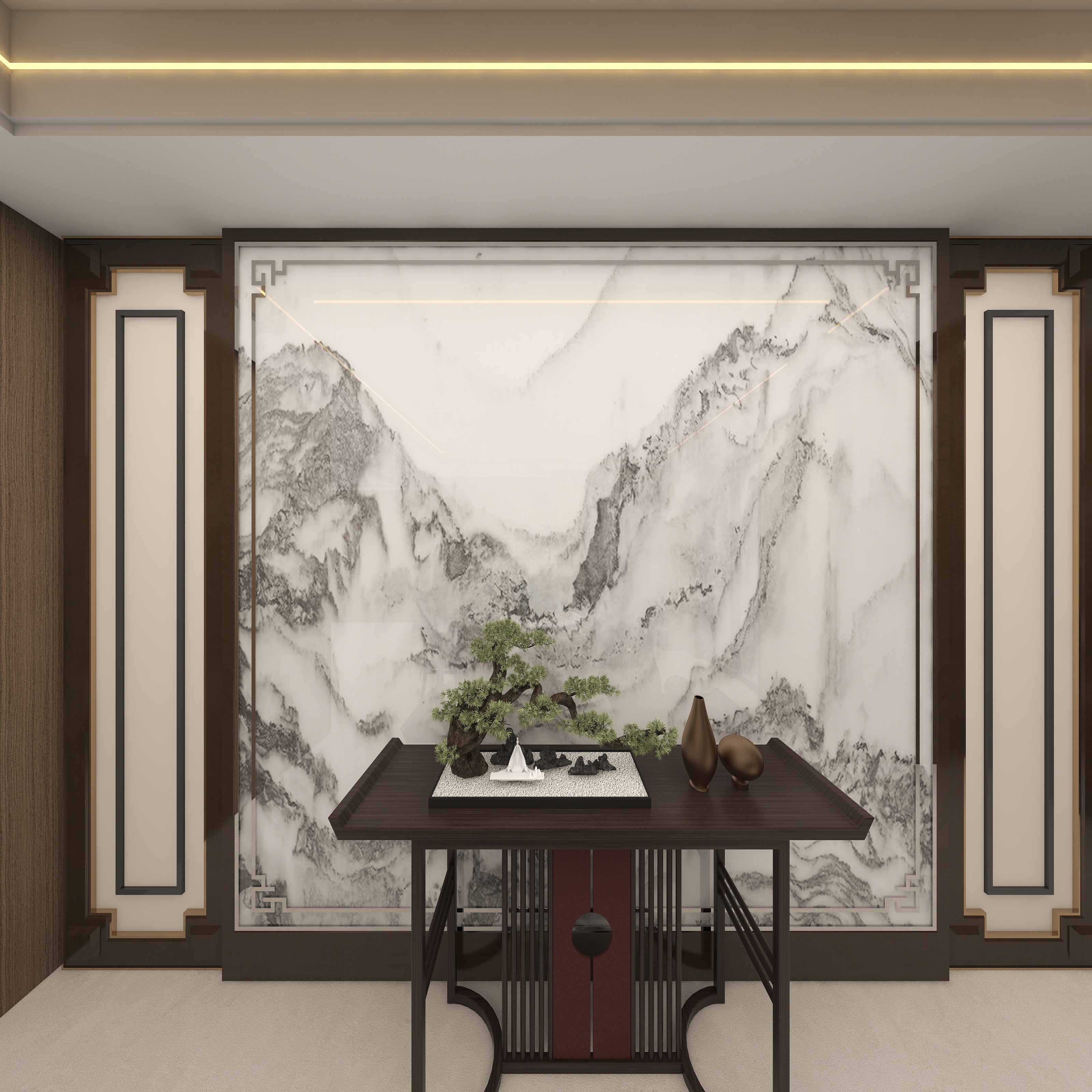 黑道人设计组-新中式80㎡装修效果图