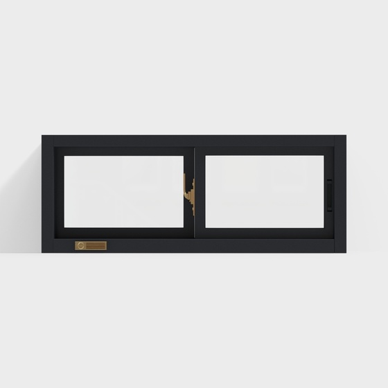 Modern Black Sliding Window 3D Model for Contemporary Spaces