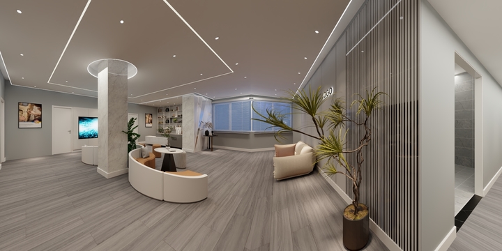 居第设计-北门车站对面唐总传媒办公室效果图制作-装修设计方案