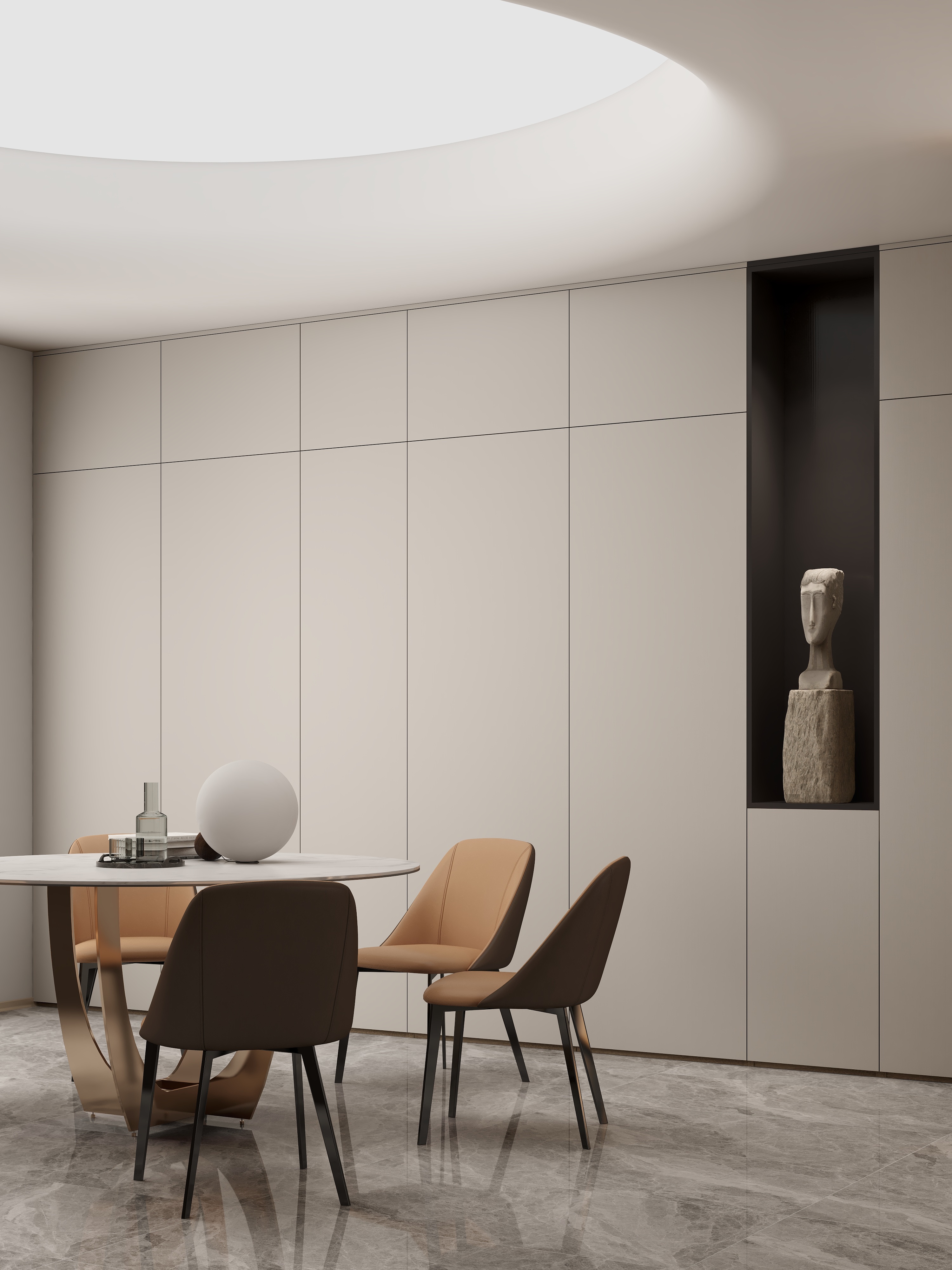 小蕃茄冬致-182㎡大平层盐系极简风格方案装修效果图