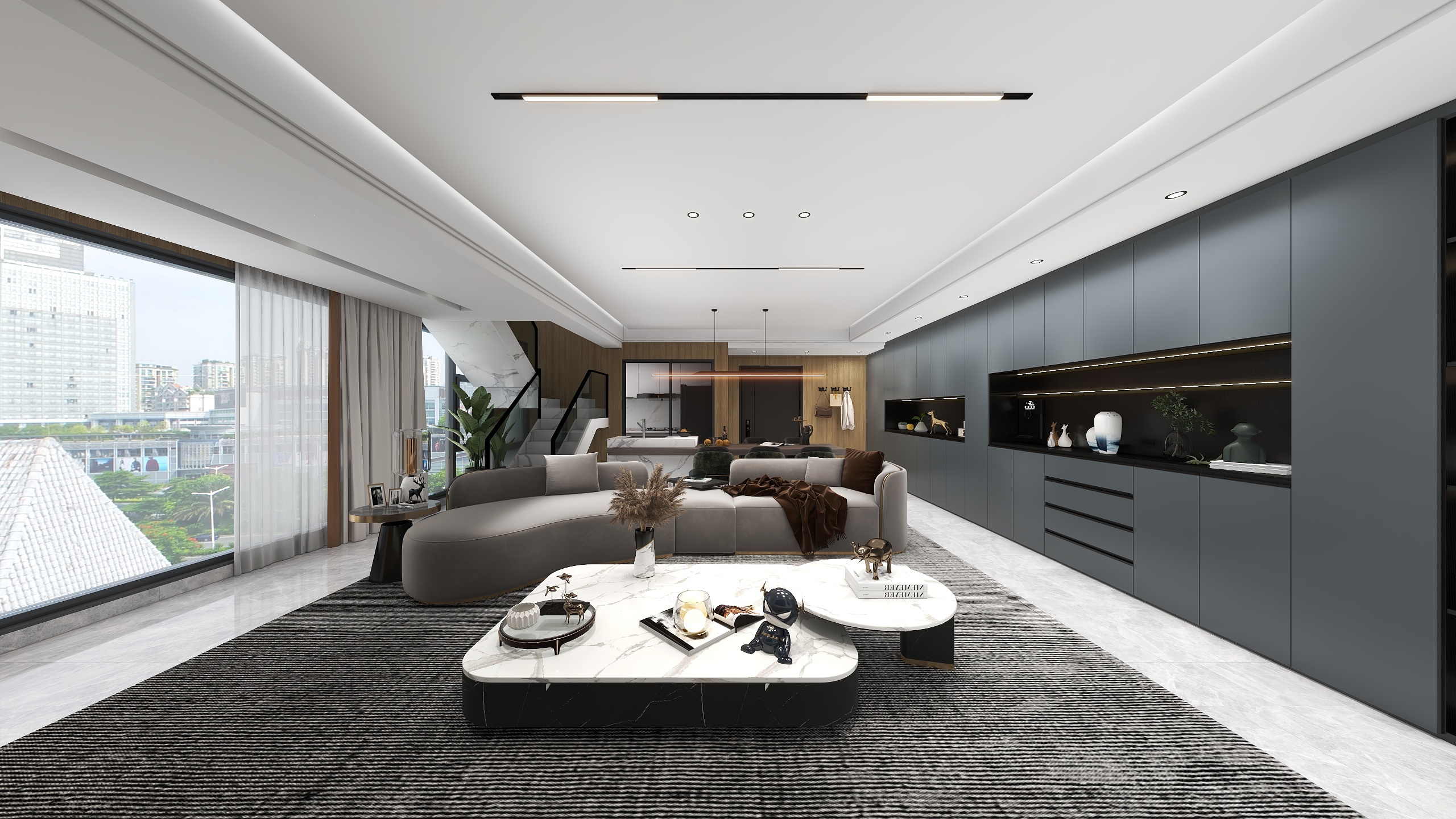 JunyTuTu-重庆金科千里嘉陵现代跃层-装修设计方案