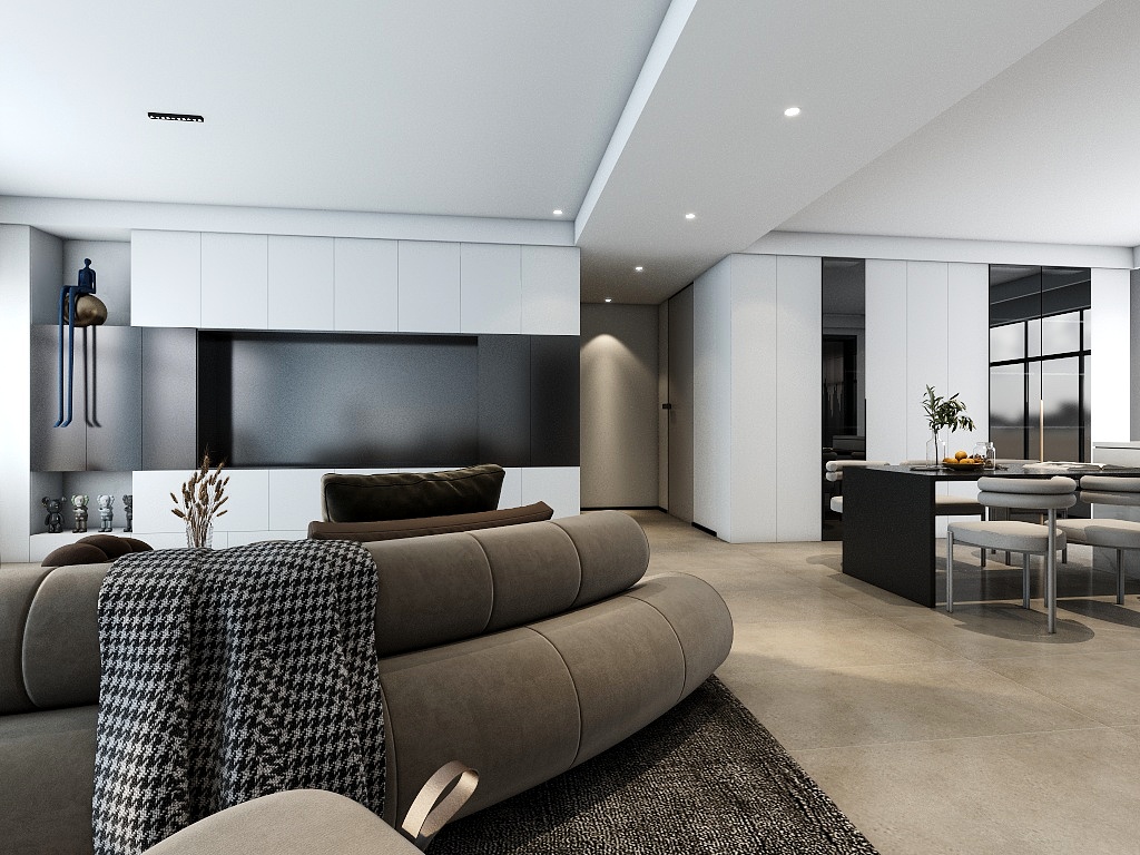 宝鸡斑马线装饰装修-极简白色大平层方案-装修设计方案