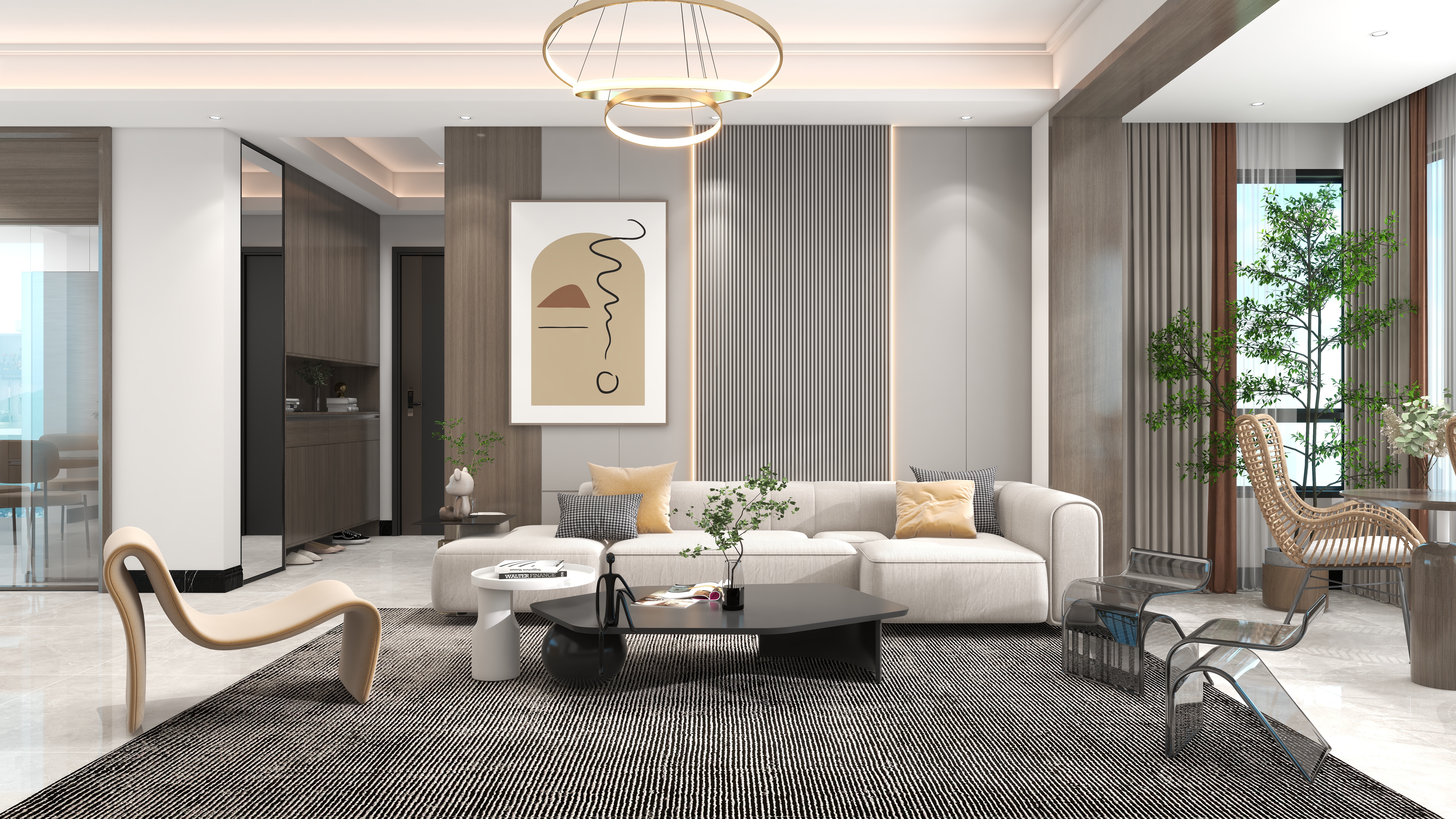 设计师赵响-《枫叶》现代风格131平方4室2厅2卫装修效果图