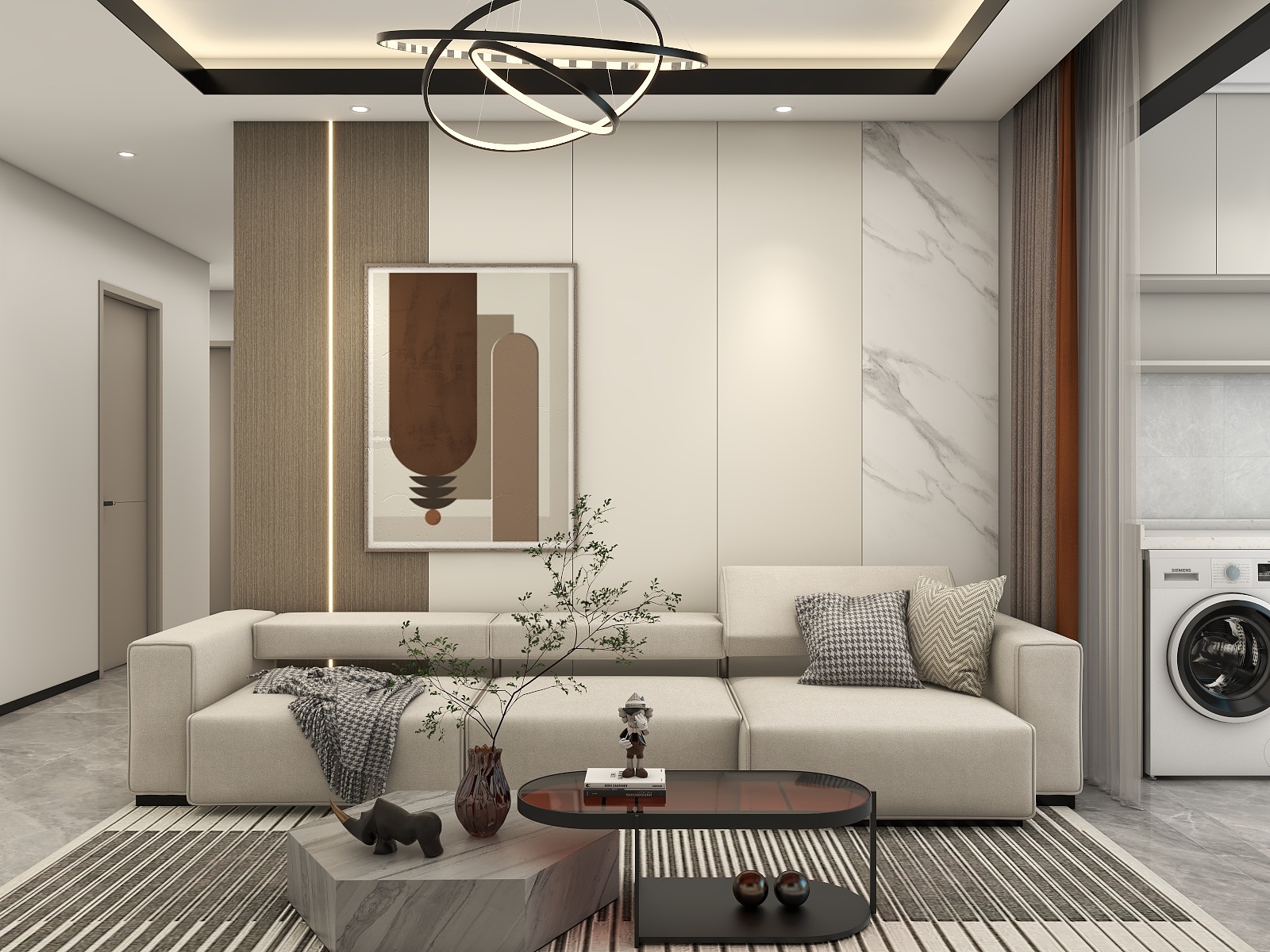 李青越-111方现代简约四居室装修效果图