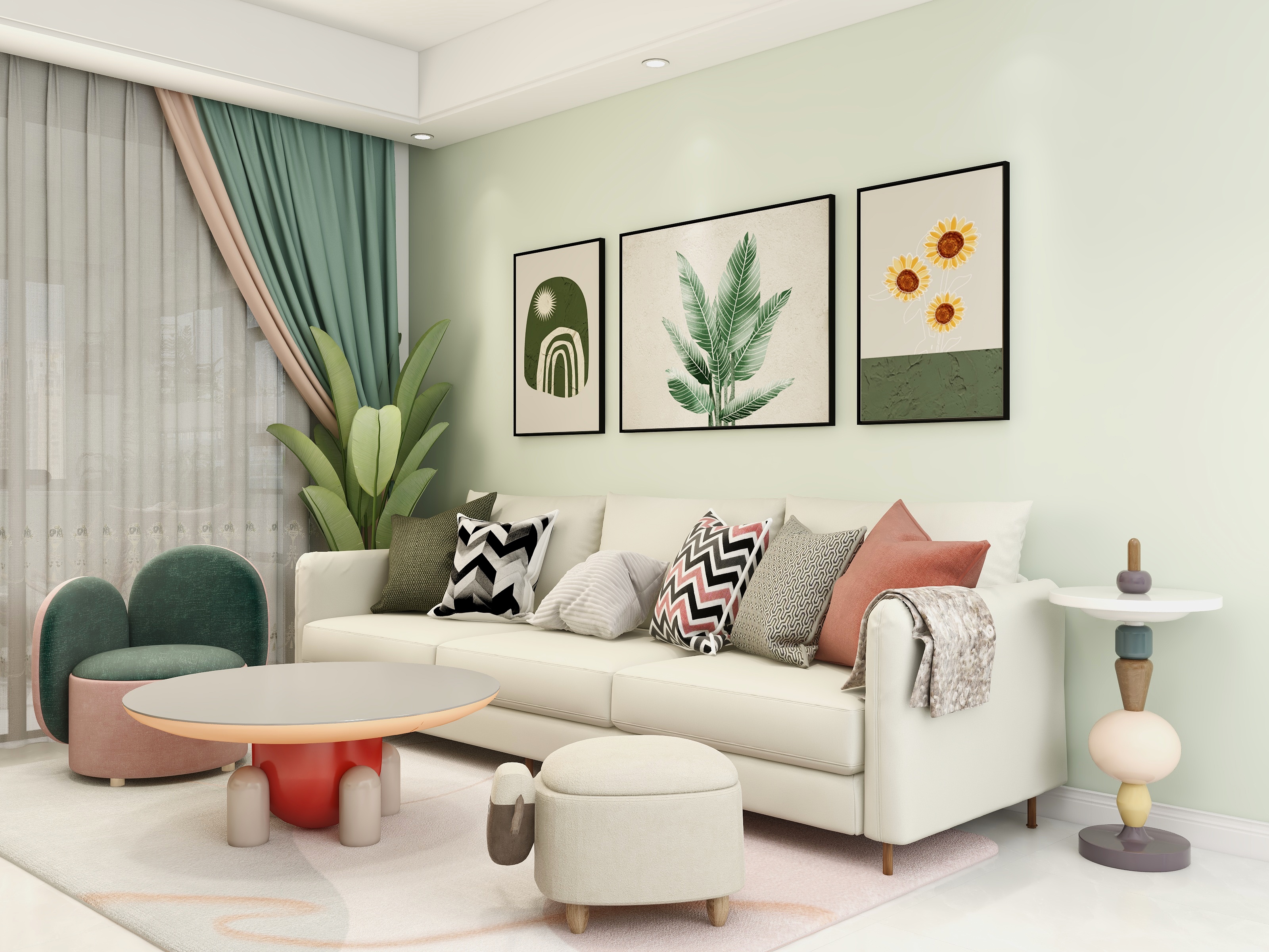 『楠汐』-93㎡3室装修效果图