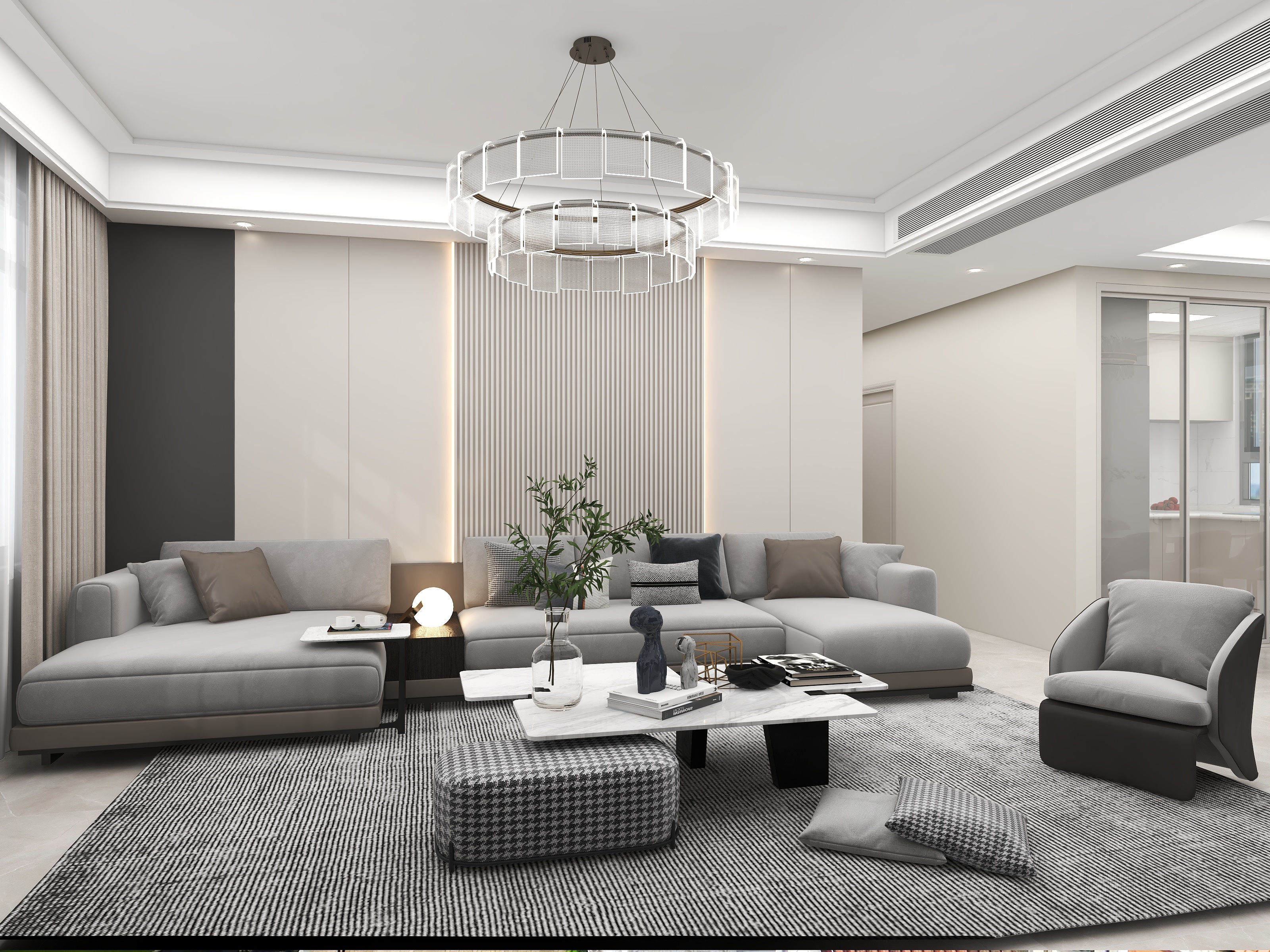 壹诺设计工作室-123㎡4室-现代简约装修效果图