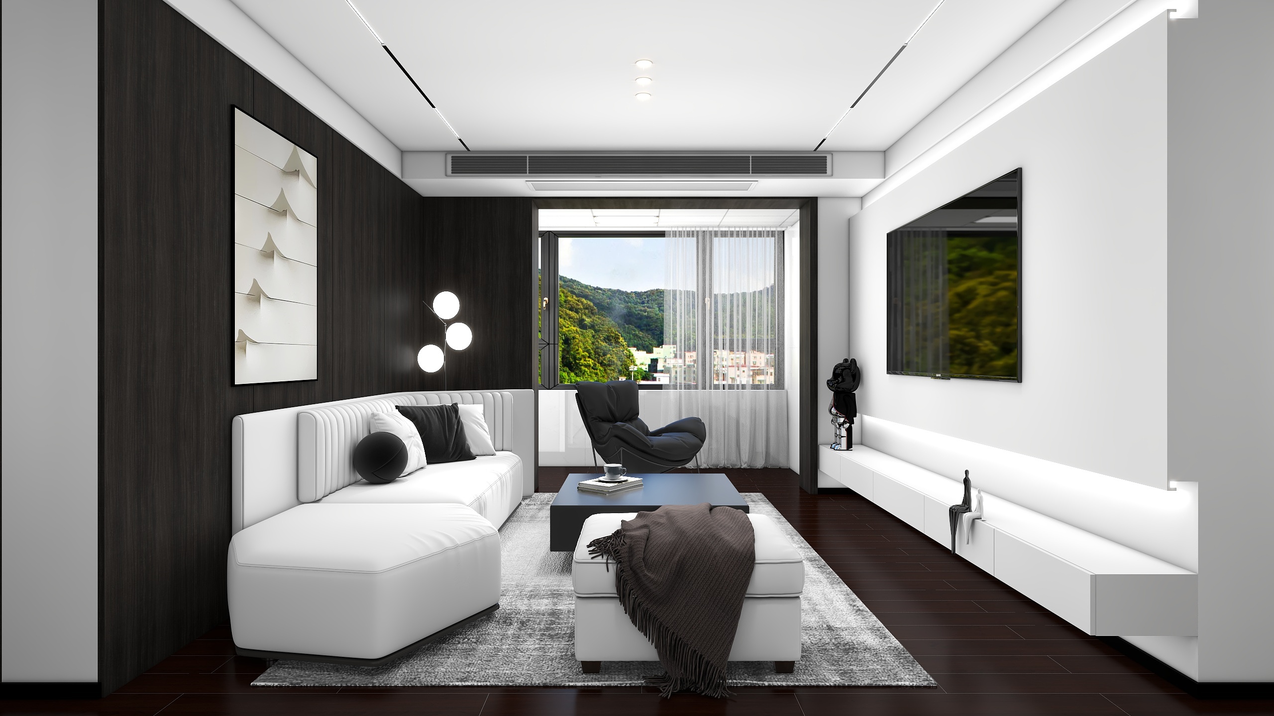 Cisen-星河湾-112平-黑白灰风格-装修设计方案