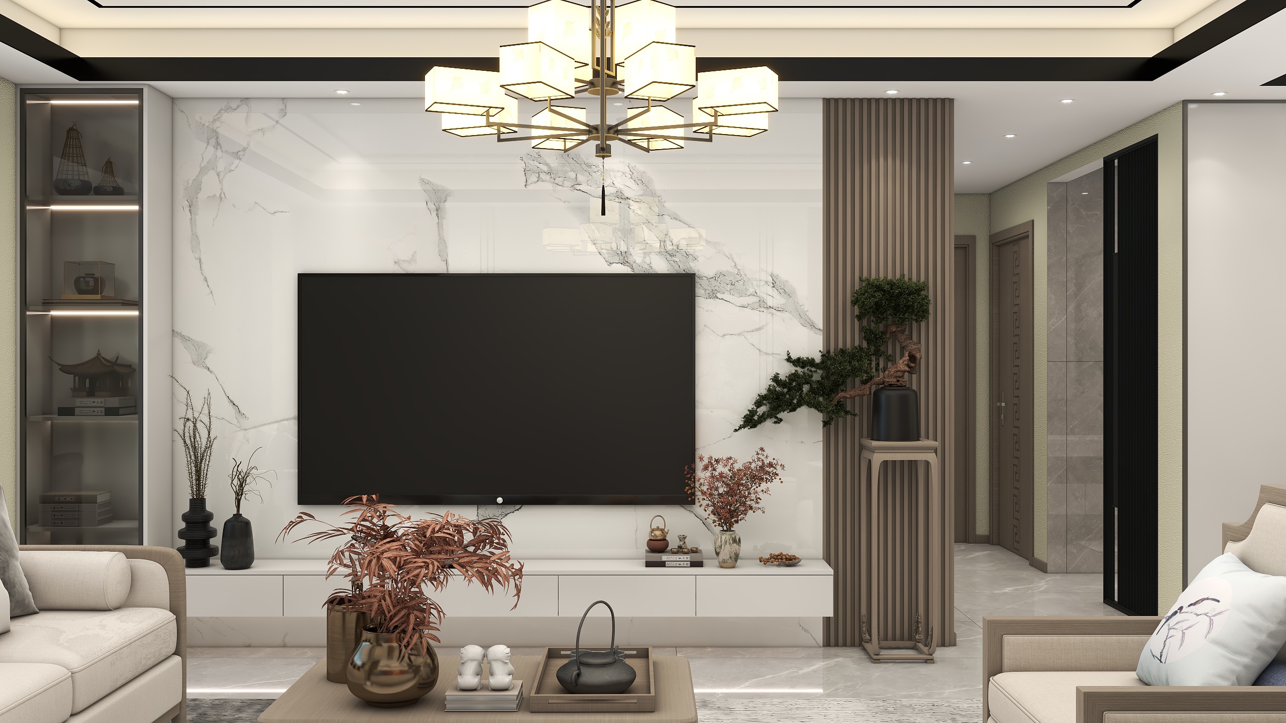 李青越-120平新中式四居室装修效果图