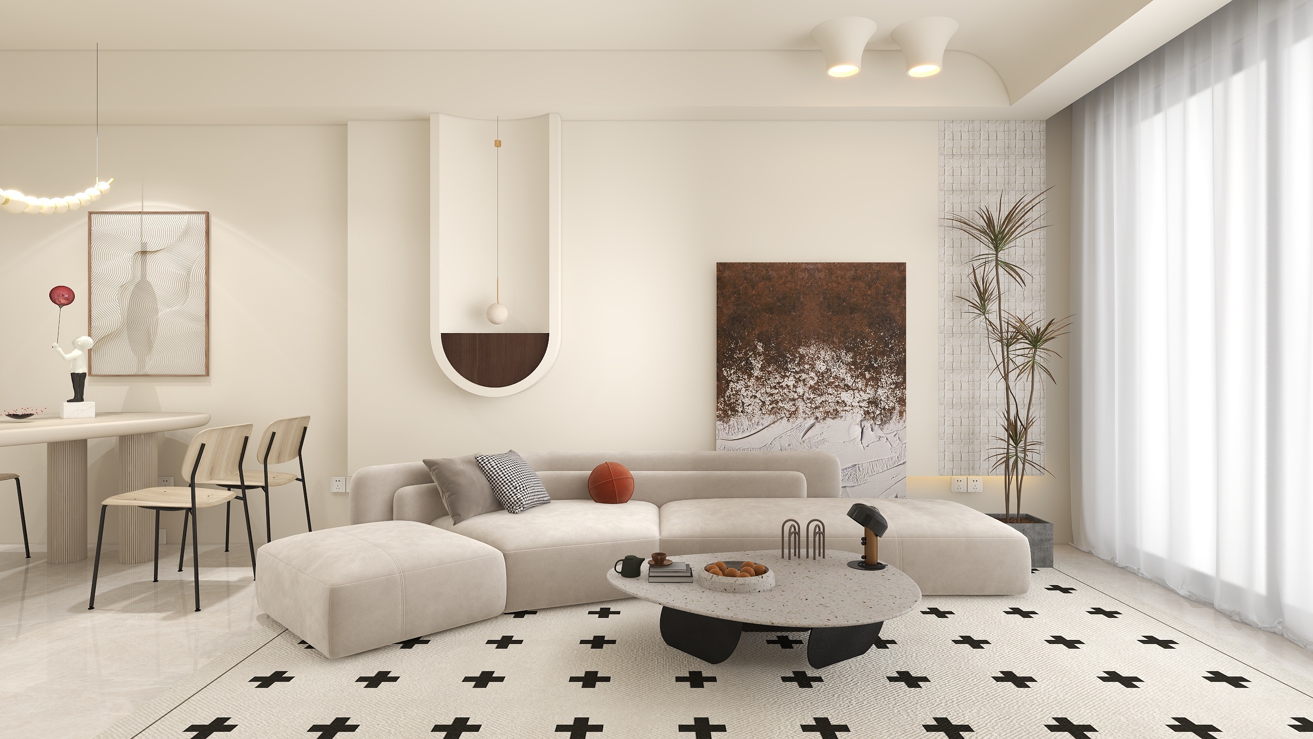 汇置尚都奶油72㎡2室-装修设计方案