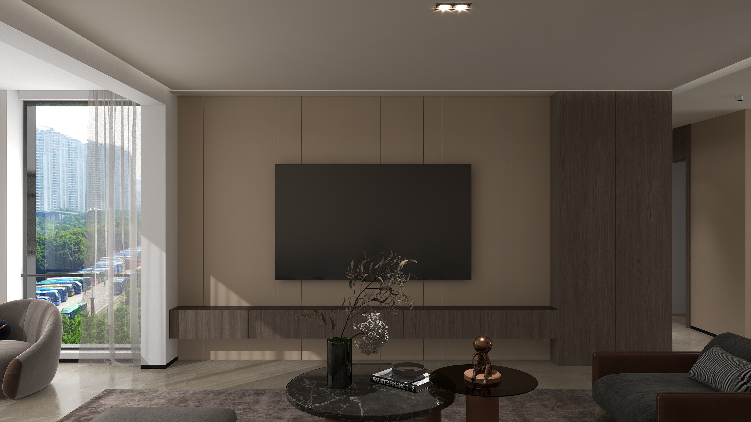 兔邦空间设计-永州碧桂园132㎡-无主灯奶油风-装修设计方案