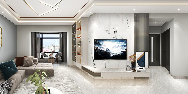 设计师|赵-白龙潭120平（暖色轻奢）-装修设计方案