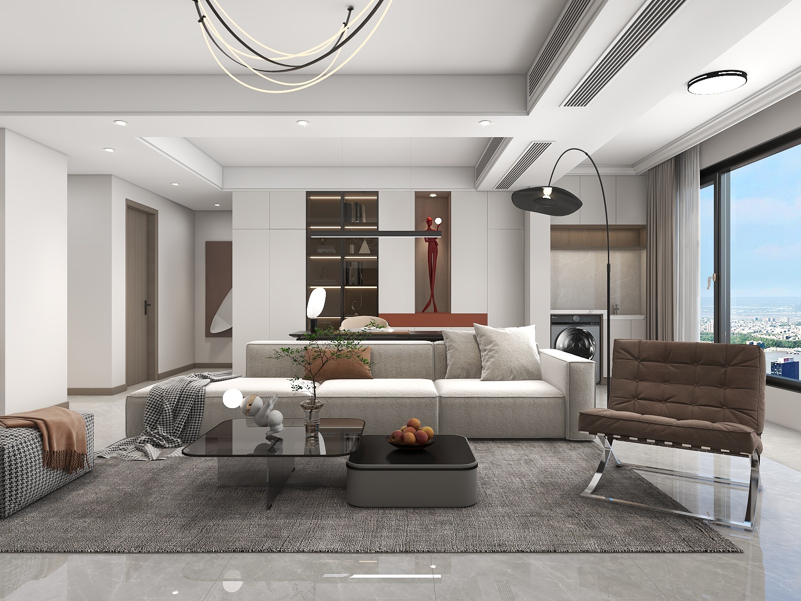 吴爽-无主灯轻奢风格两室设计装修效果图