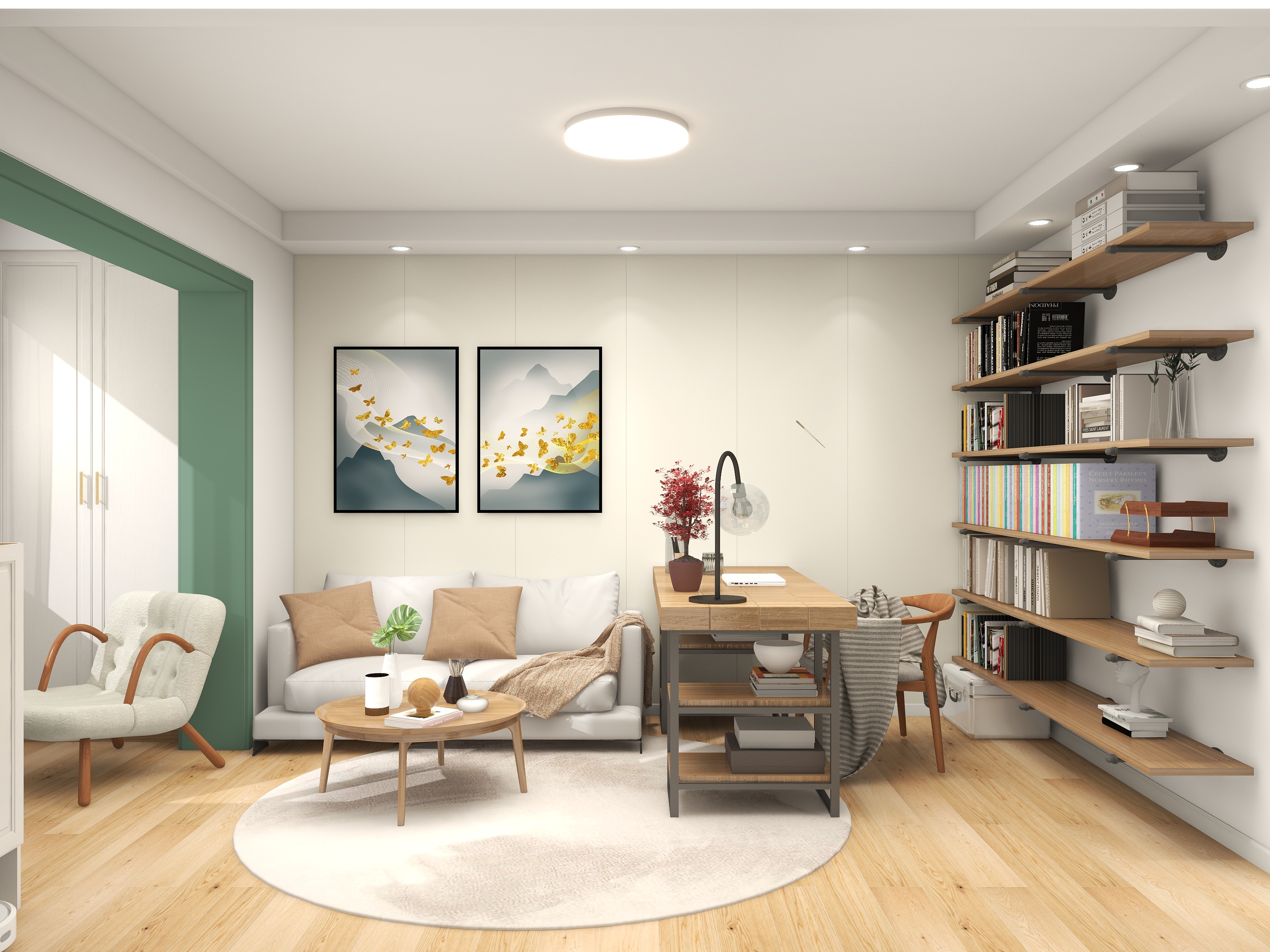 佰金佰尚-一室一厅简约风装修效果图