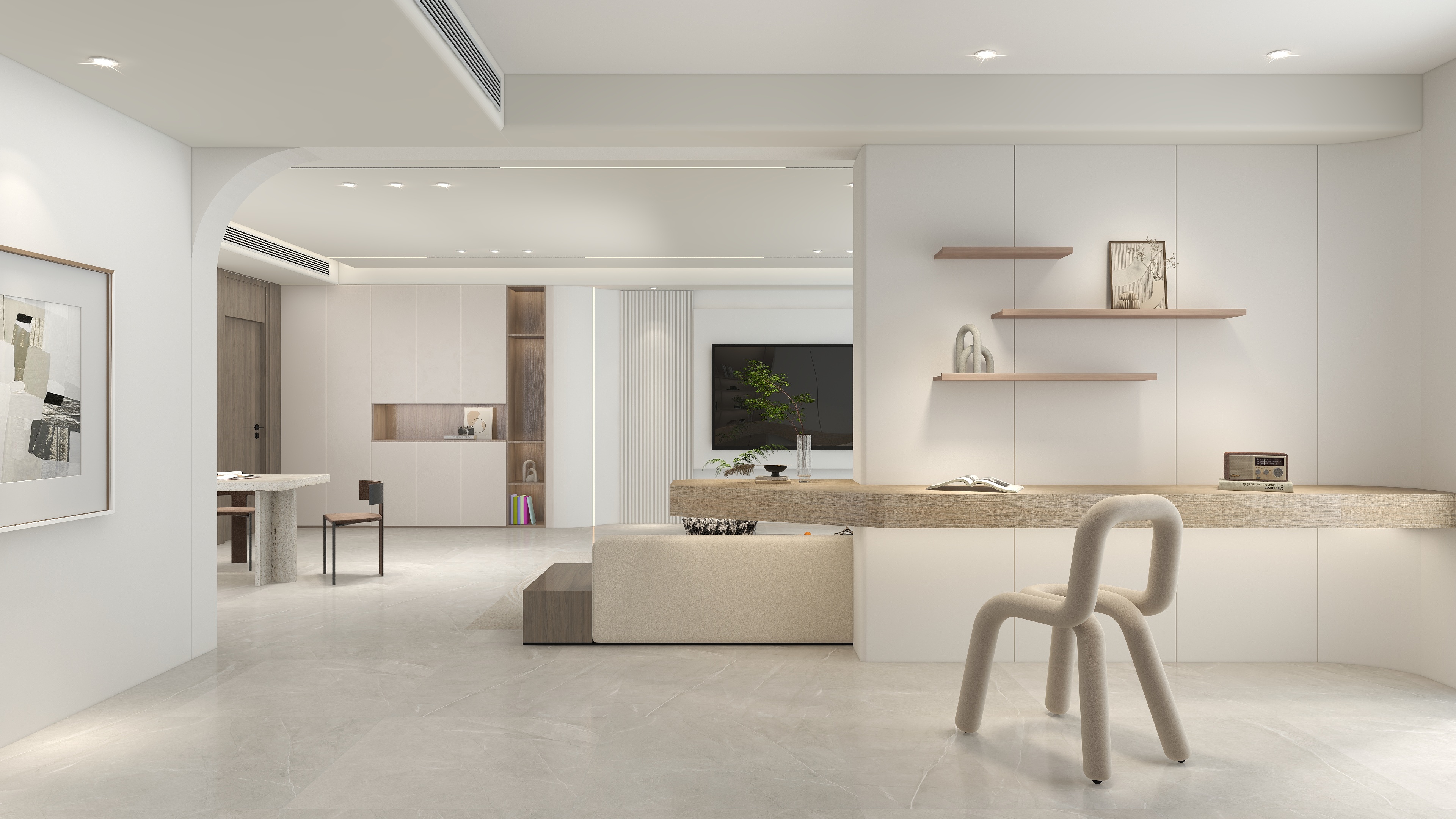 大金空调官方-150㎡奶油极简，打造甜而不腻温柔住宅！装修效果图