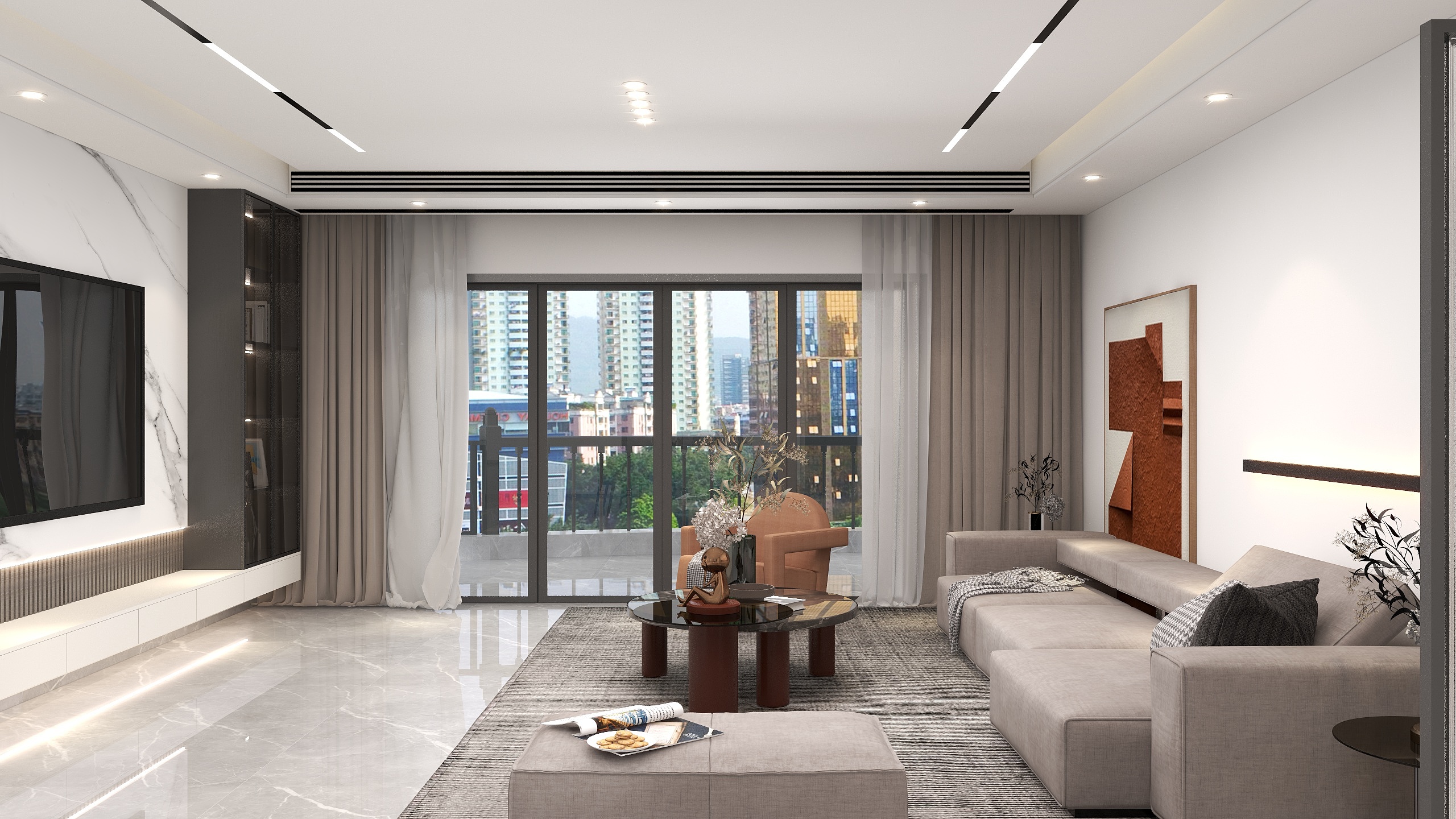 李青越-229方现代5居室装修效果图