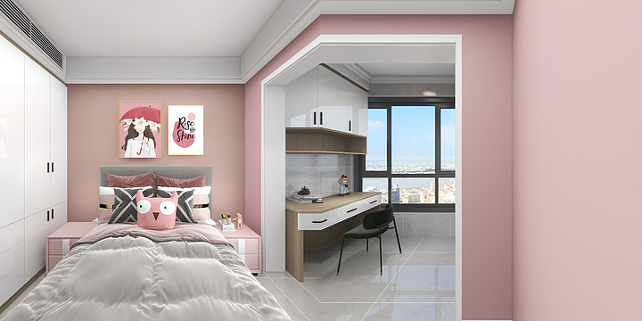 设计师X徐-御江山花园14#1803室(星岚装饰）奶油风-装修设计方案