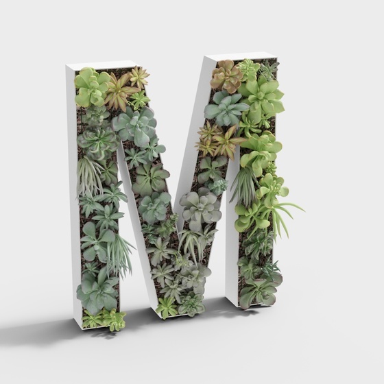 ~More Modern Decorations,Green Plants Letter,3D Text,Others,Table Decor,Black