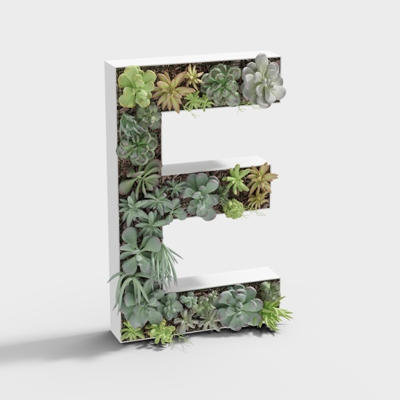 ~More Modern Decorations,Green Plants Letter,3D Text,Others,Table Decor,Gray+Black