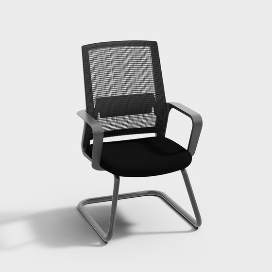Modern Office Space Office Chair 3D Model in Black