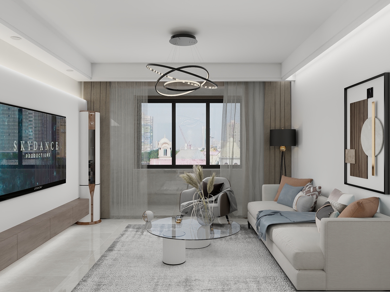 鹤壁一米装饰设计-104㎡1室-装修设计方案