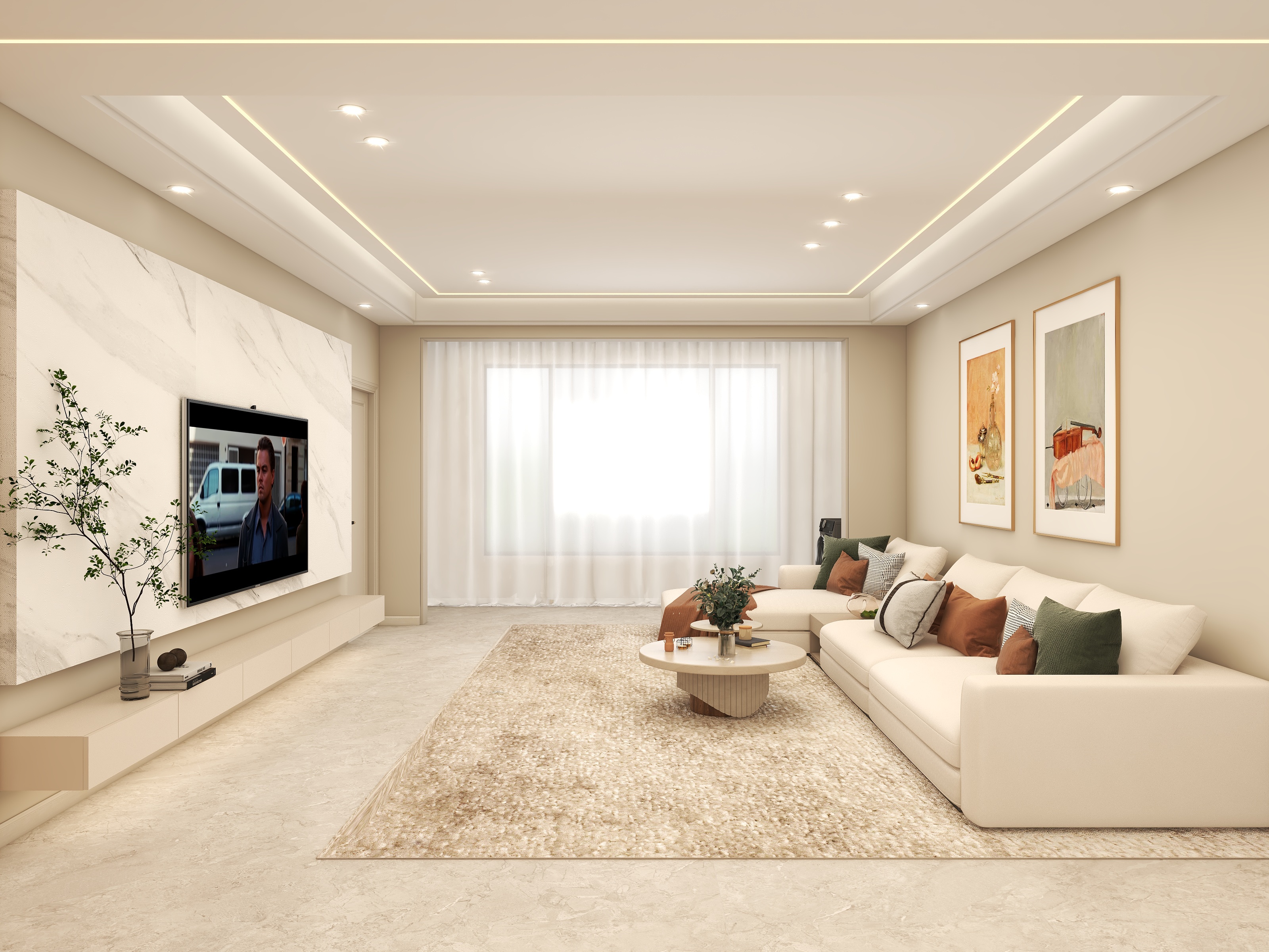 壹诺设计工作室-135㎡4室-奶油风装修效果图