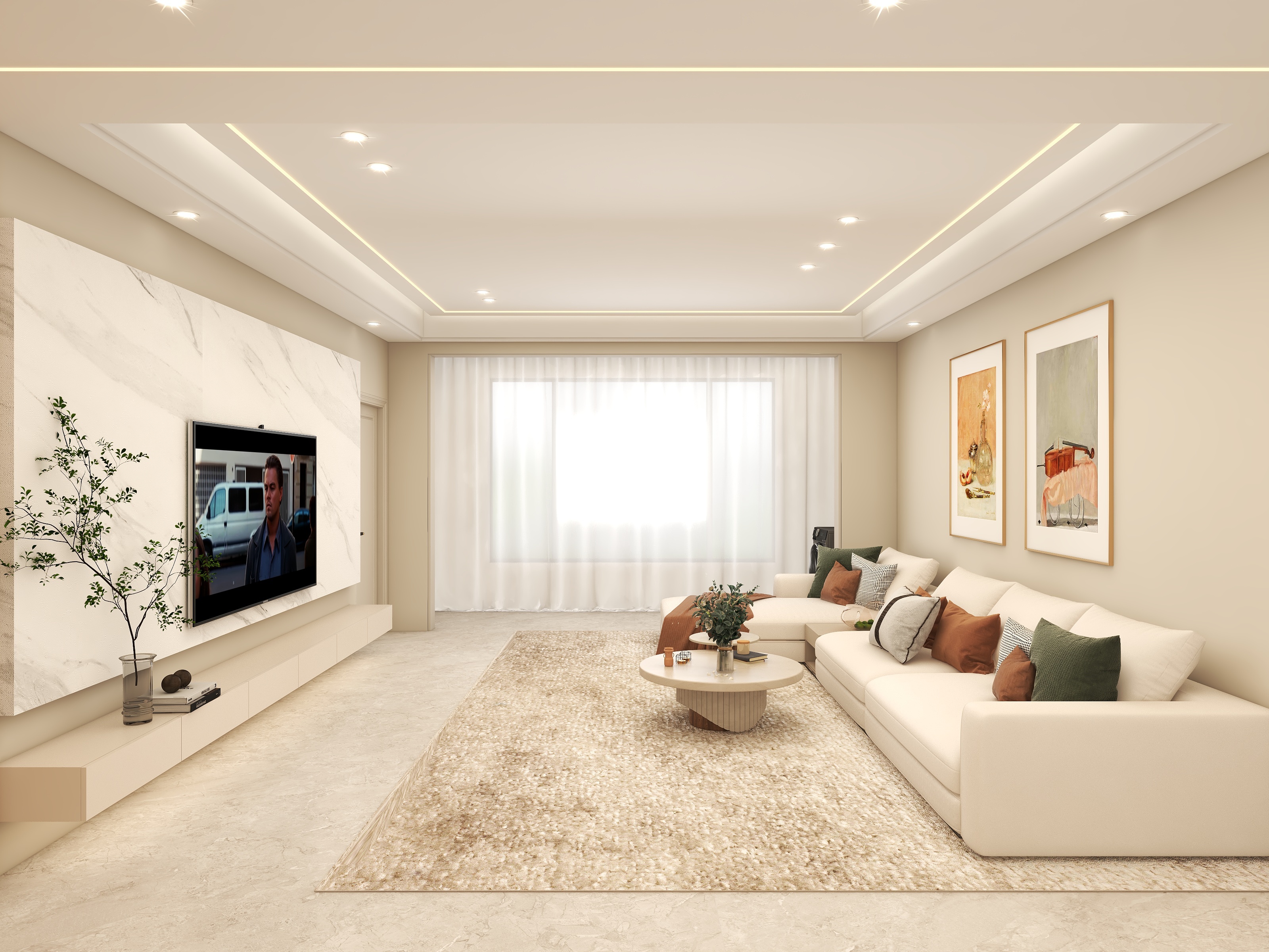 壹诺设计工作室-135㎡4室-奶油风装修效果图