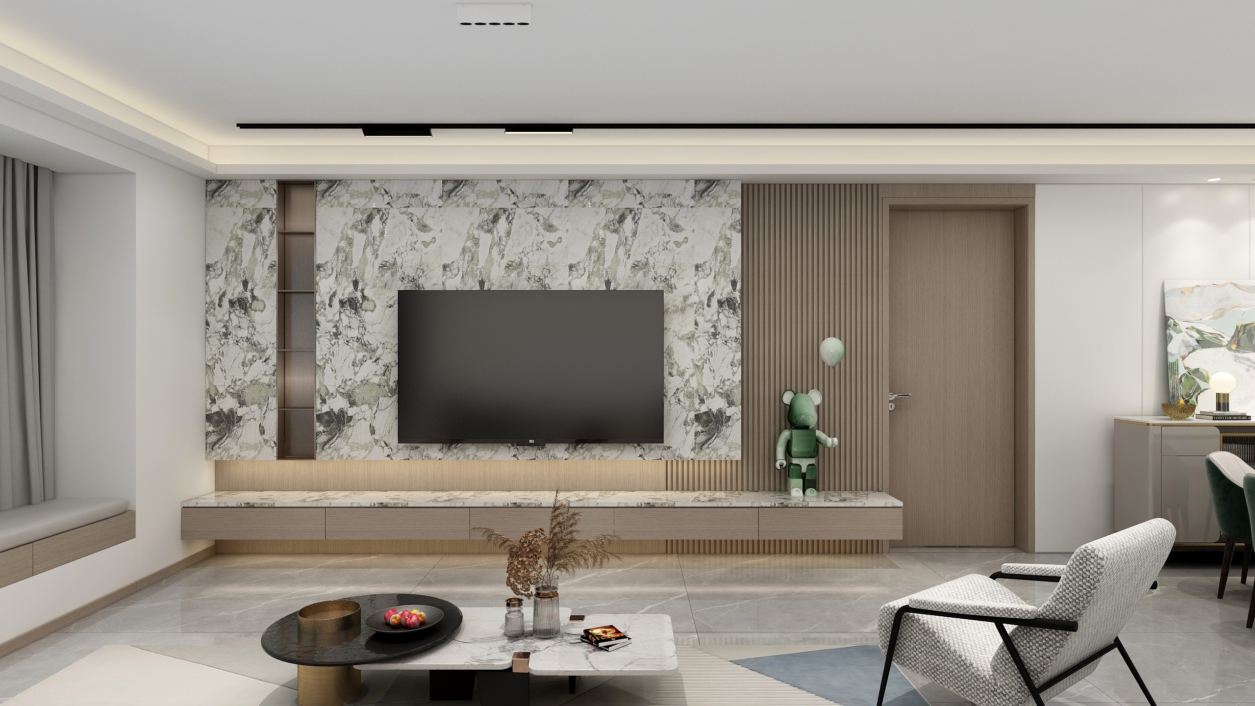 连瑞雪-现代轻奢110m²三居装修效果图