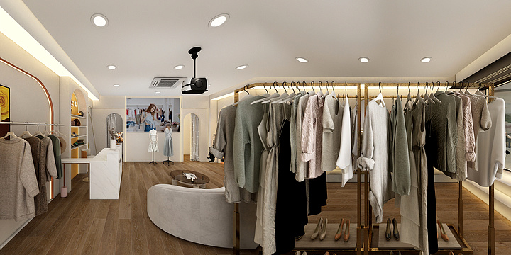 正框装饰-金座2楼服装店-装修设计方案