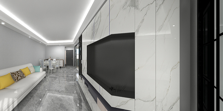 DreamCrean-德信海德公园83.00㎡A2’3室2厅1卫1厨-装修设计方案