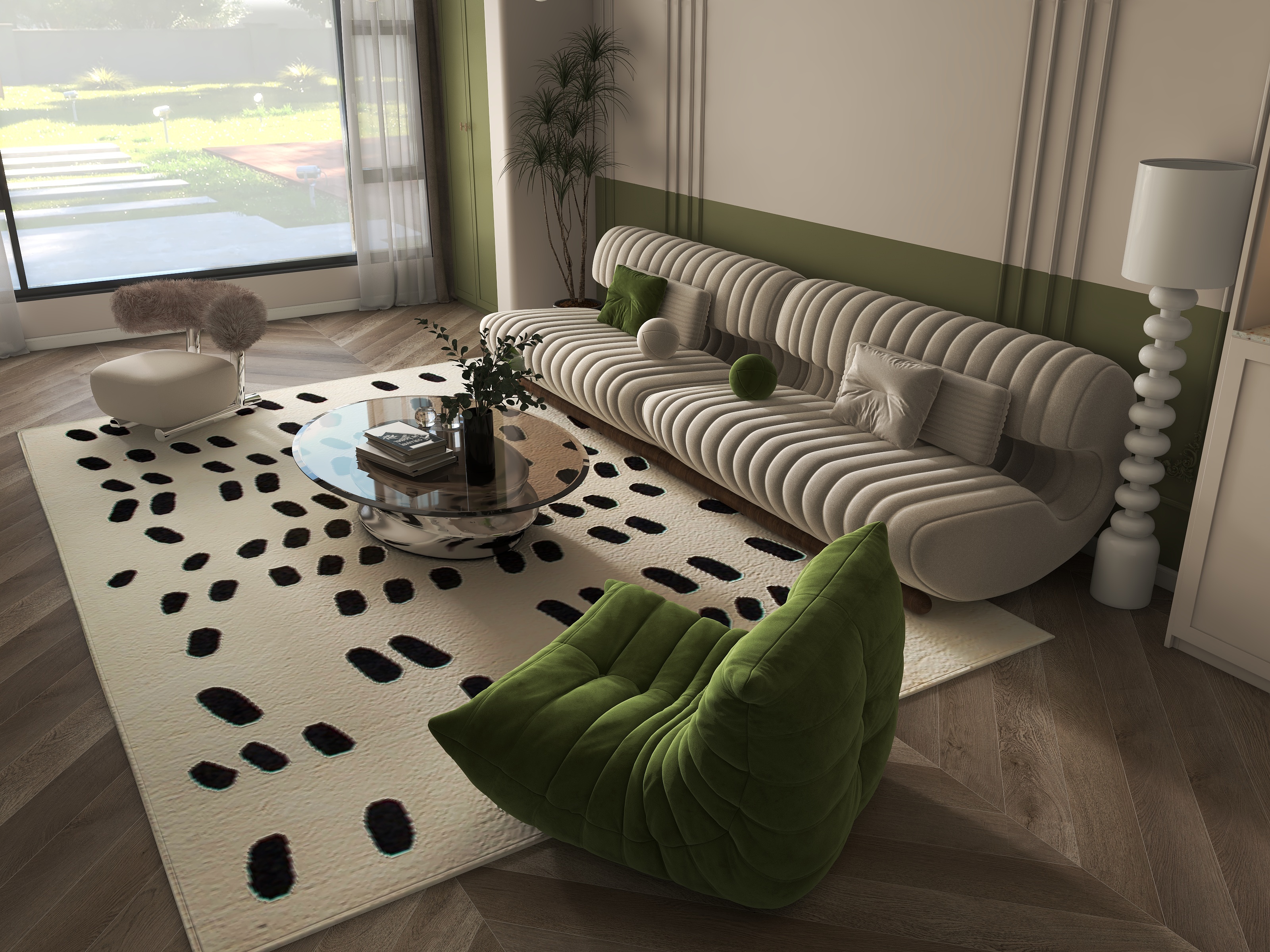 Nauhi.L-法式奶油风客厅-装修设计方案