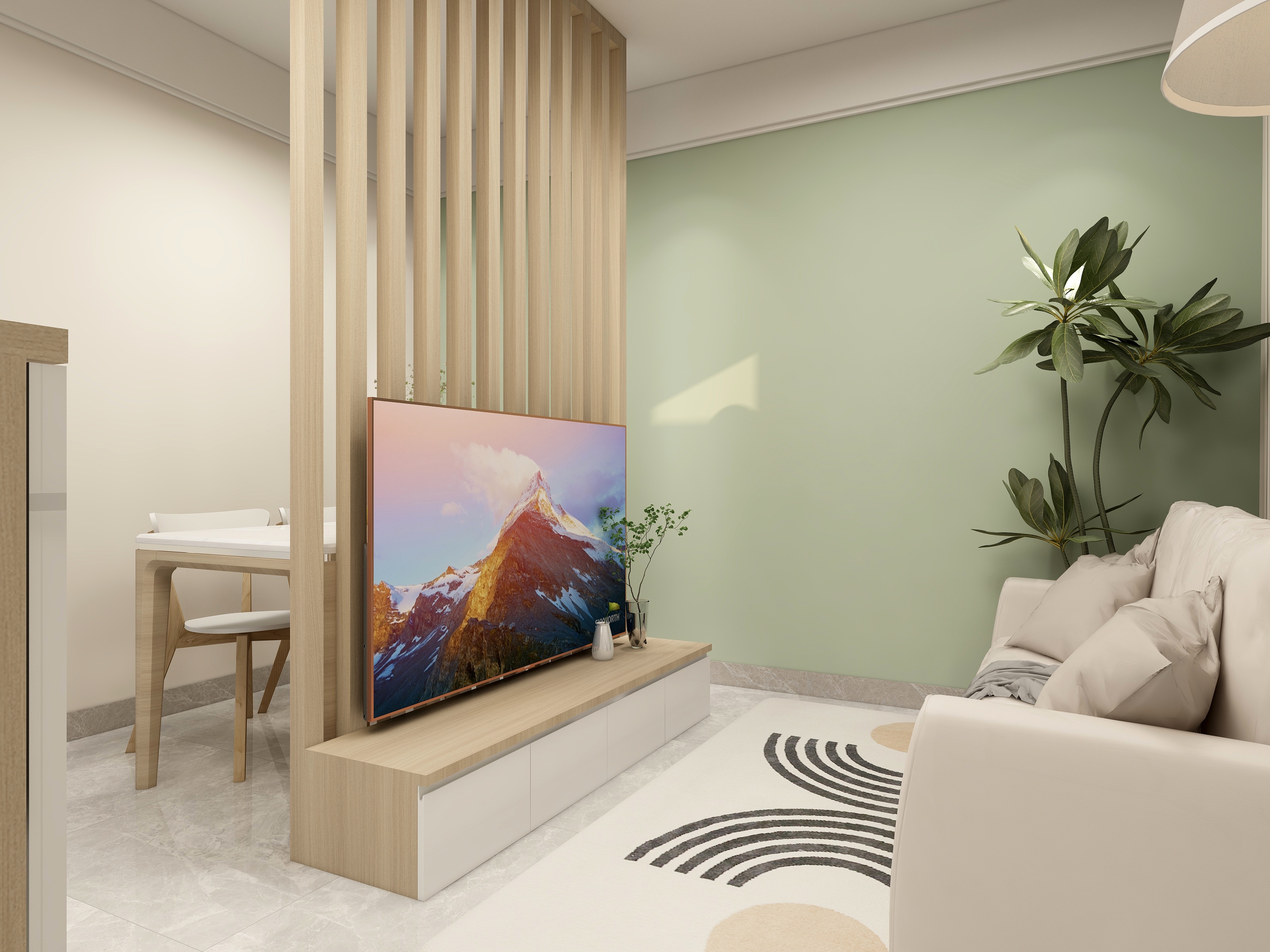 苏幕遮111-56㎡2室装修效果图