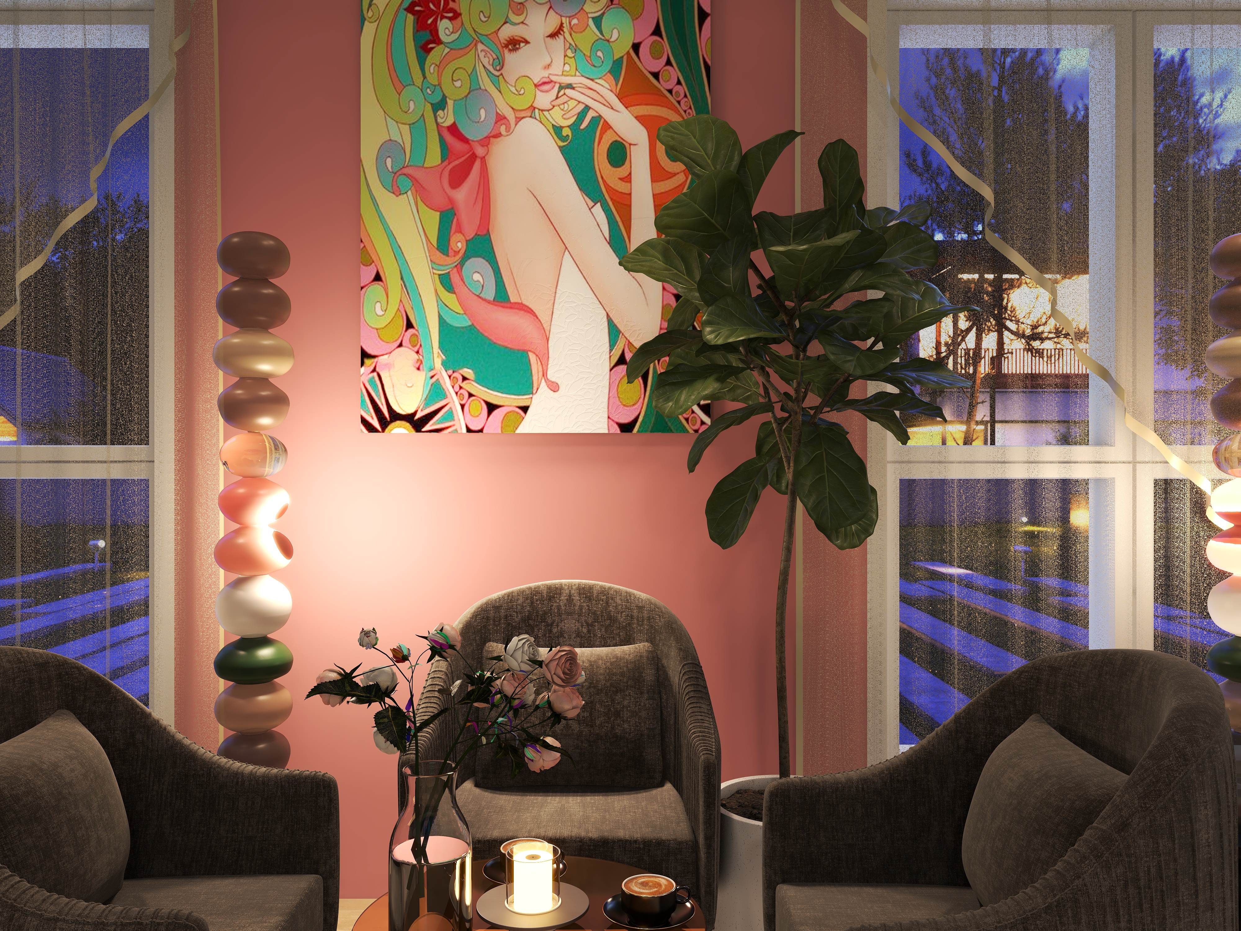 唯诺张掖-活动室113㎡1室-3-装修设计方案