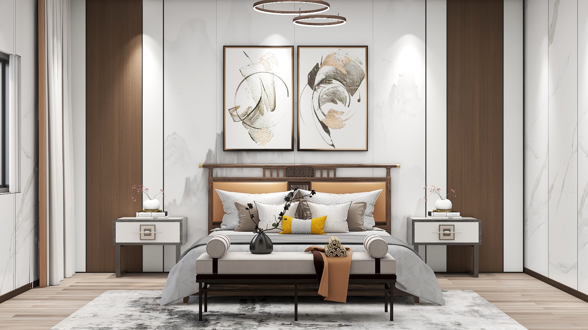 李林-自建新中式156㎡2室装修效果图