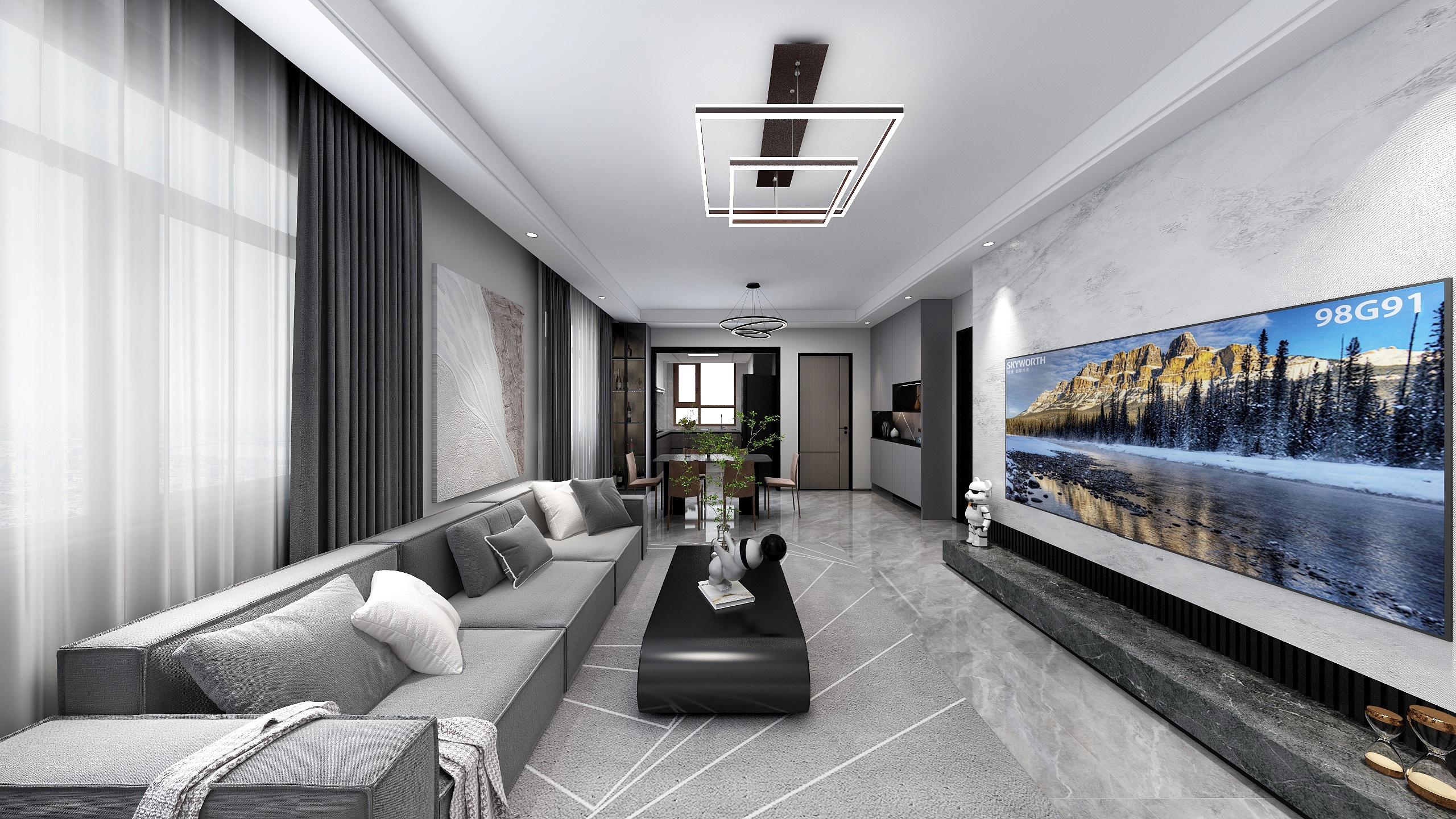 一个设计师i-现代黑白灰-装修设计方案