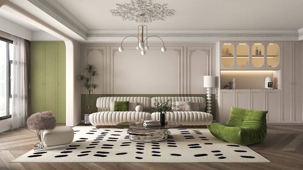 王国瑞-法式奶油风客厅-副本-装修设计方案