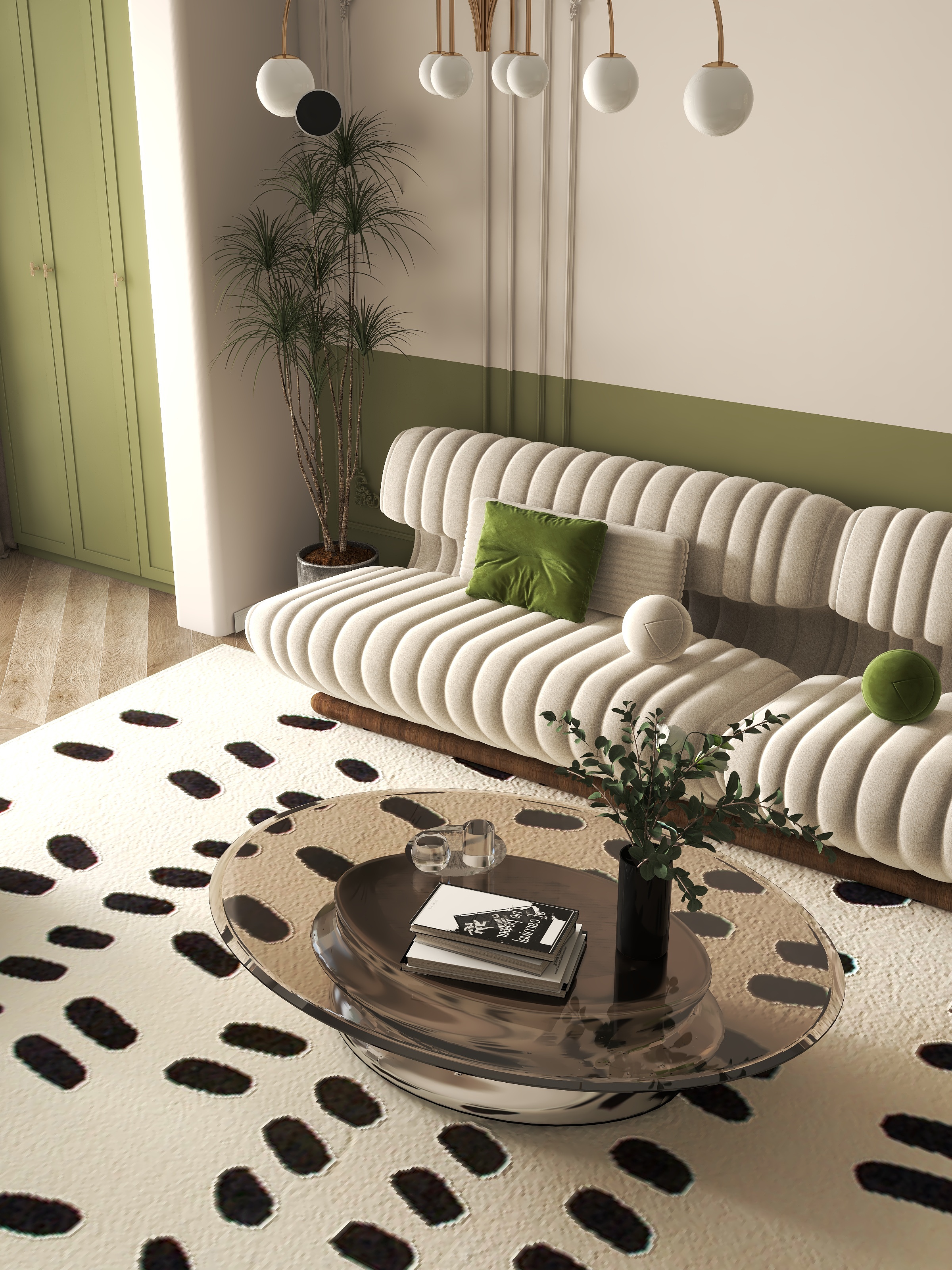 joker野-法式奶油风客厅-装修设计方案