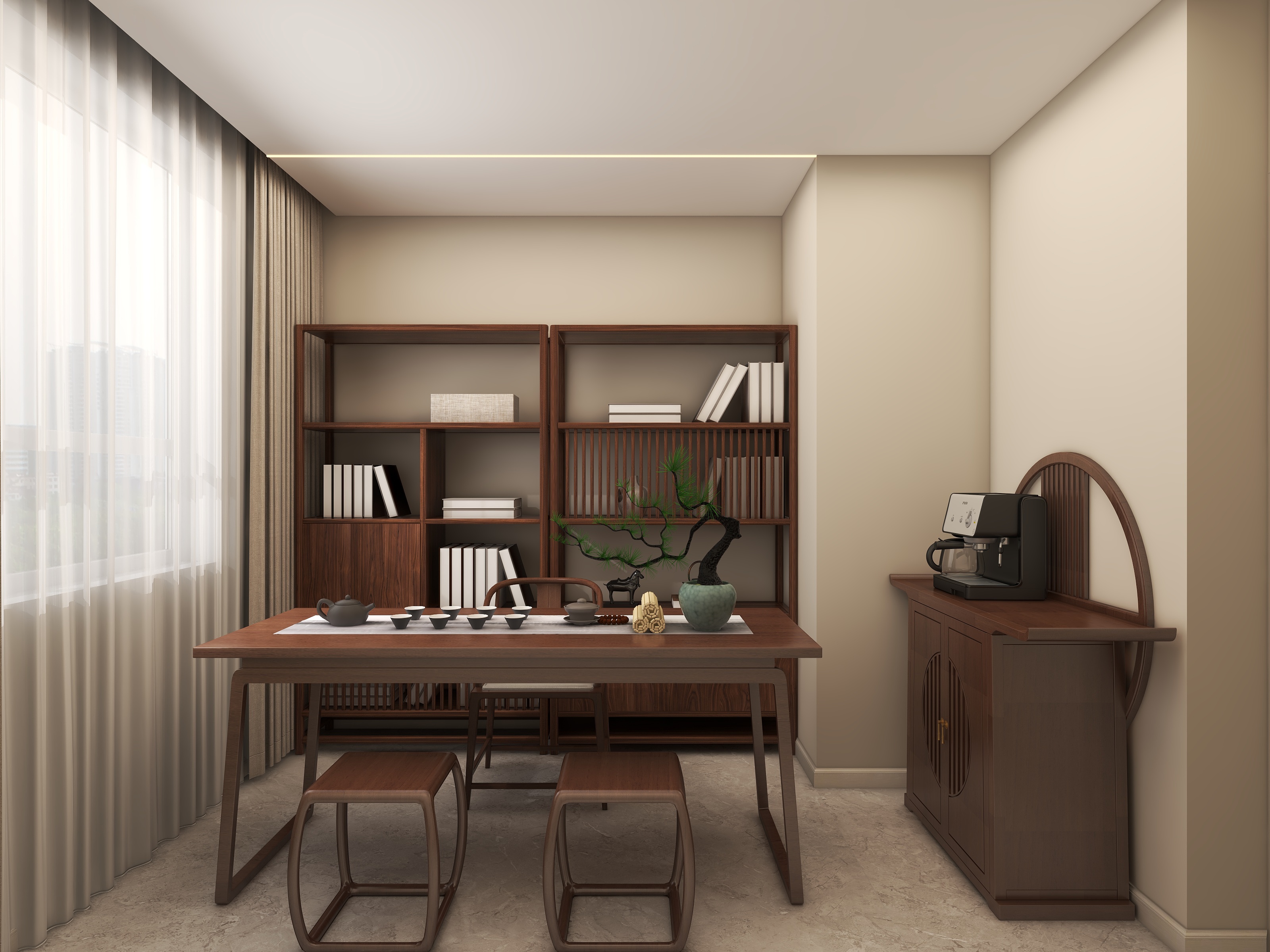 壹诺设计工作室-135㎡4室-奶油风装修效果图