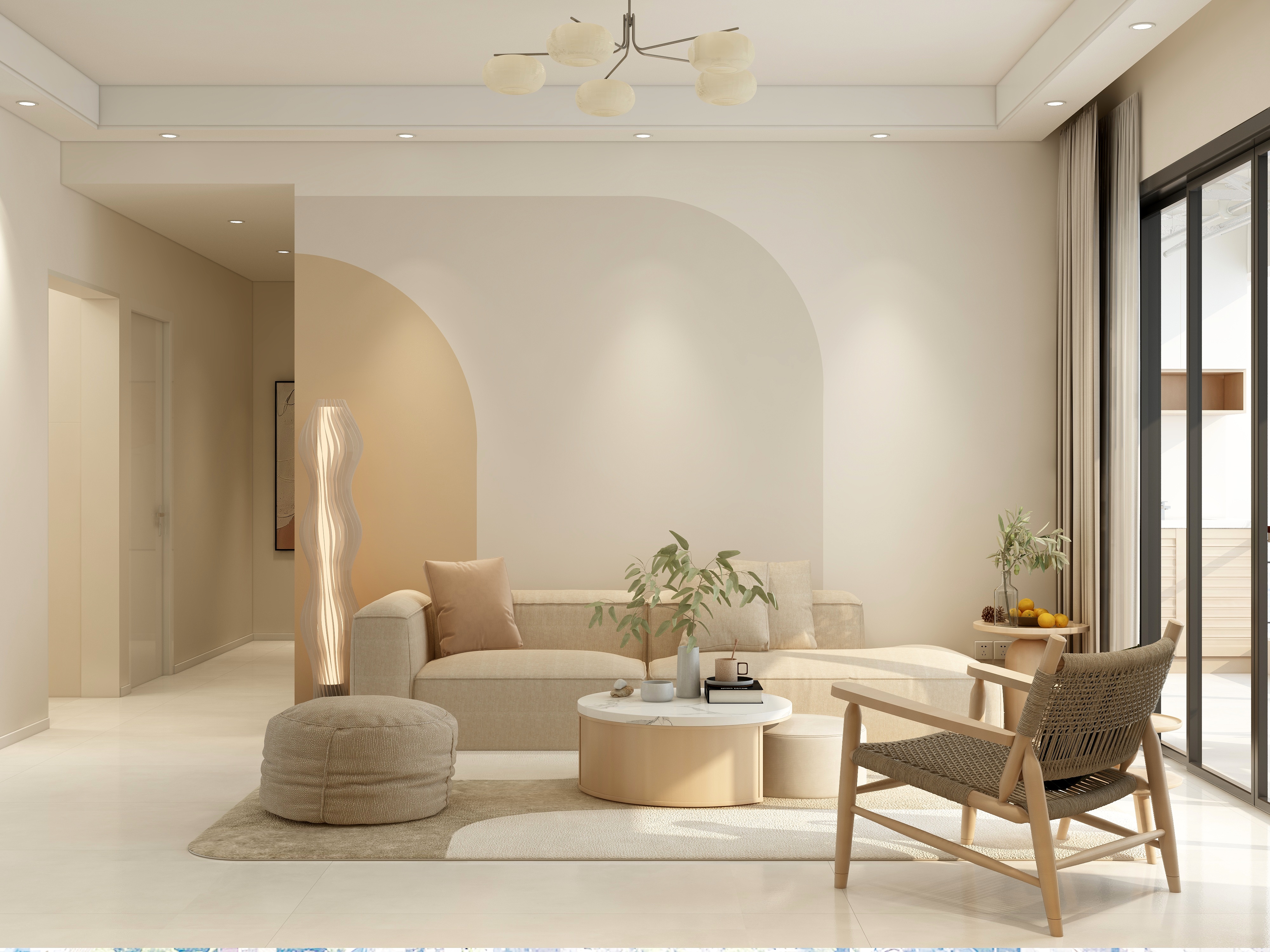 李佳洋-水岸花山奶油风装修效果图