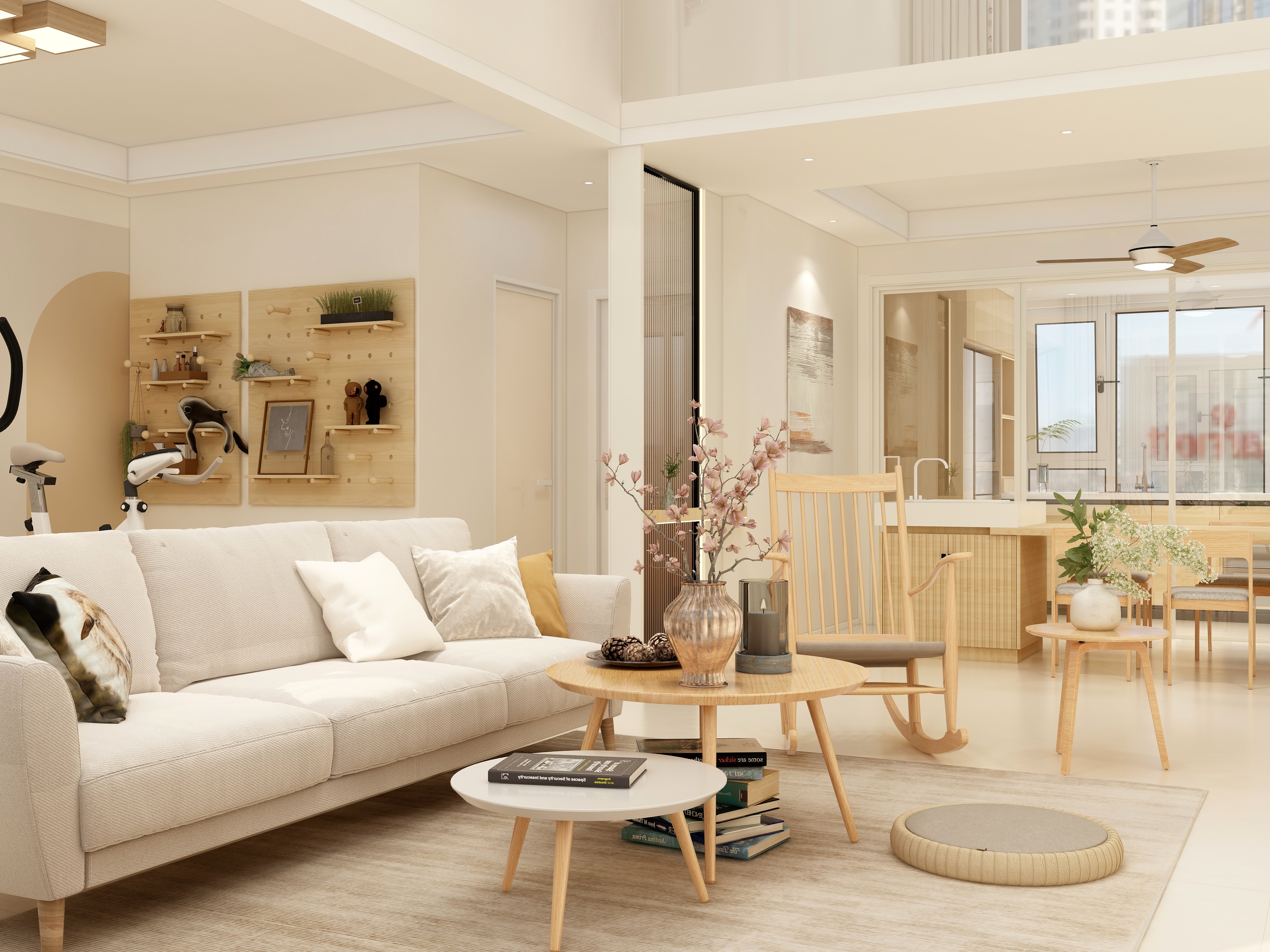 李佳洋-新宏图原木风格复式装修效果图