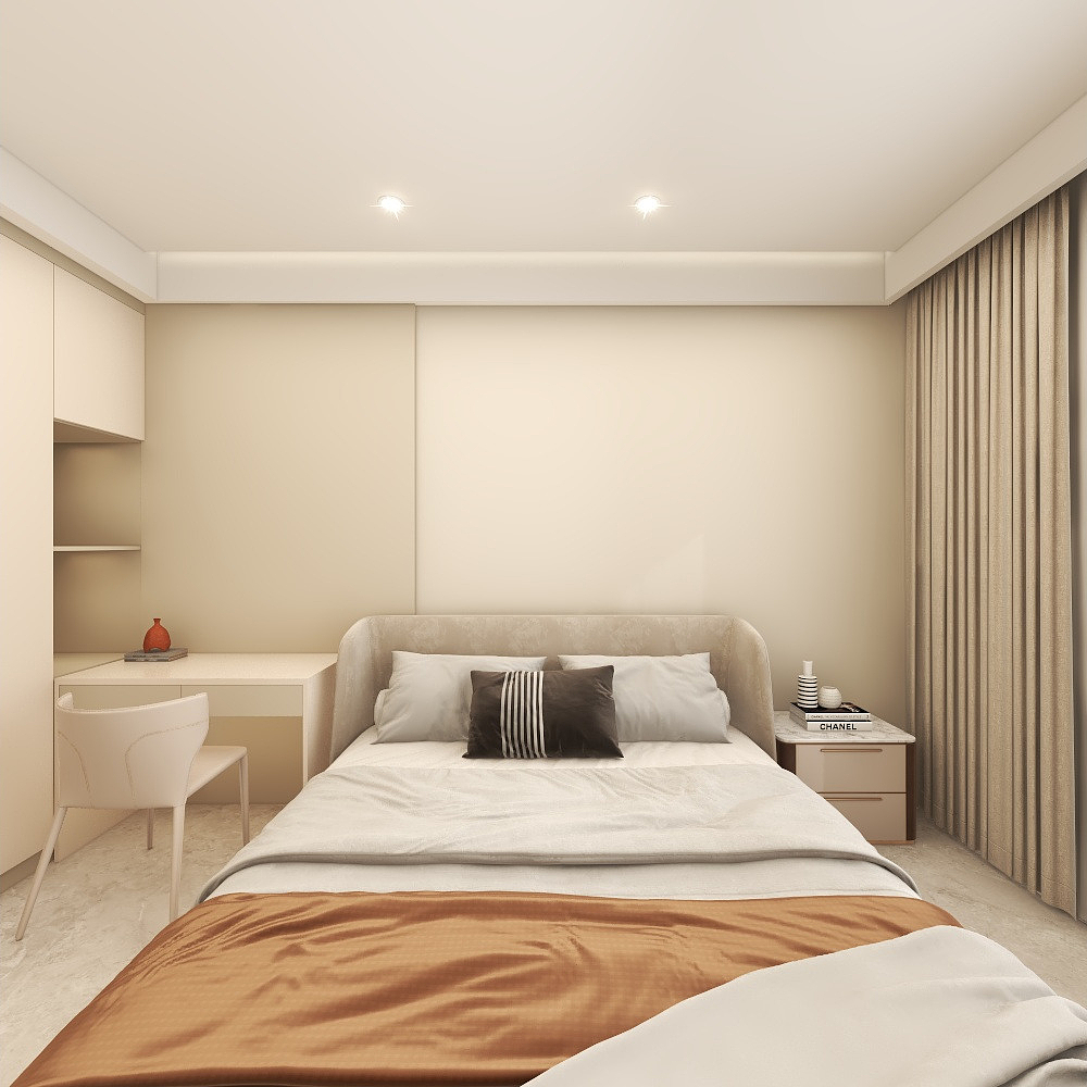 壹诺设计工作室-114㎡4室-现代简约 一层次卧装修效果图第3张