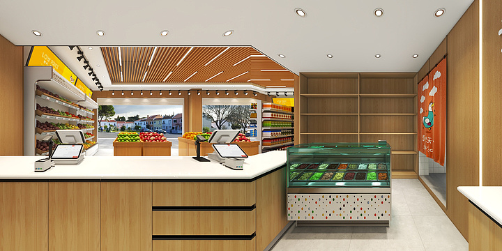 设计师王丽影-水果店-装修设计方案