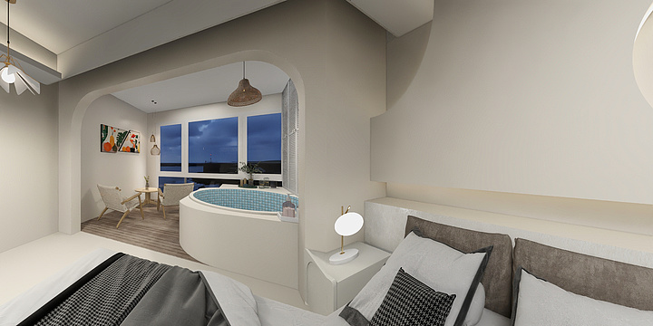 叁葉design-万科双月湾-民宿风-装修设计方案