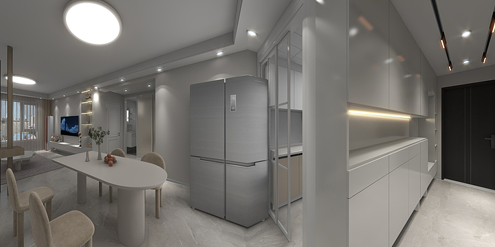 Abner逸尘-亚泰城鲲鹏府19#2-24-2奶油风-装修设计方案