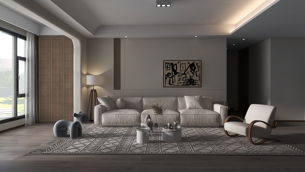 黑白世界yep-北欧客厅-装修设计方案