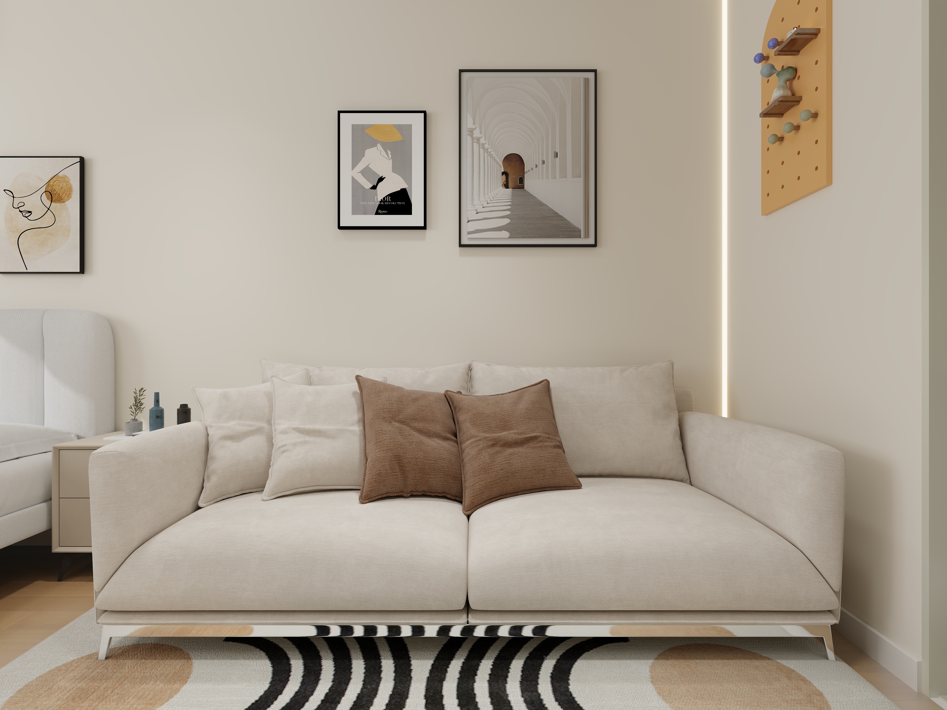 亦帆装饰设计-看33m²老破小的惊艳变身·北欧奶油超多收纳一人居-装修设计方案