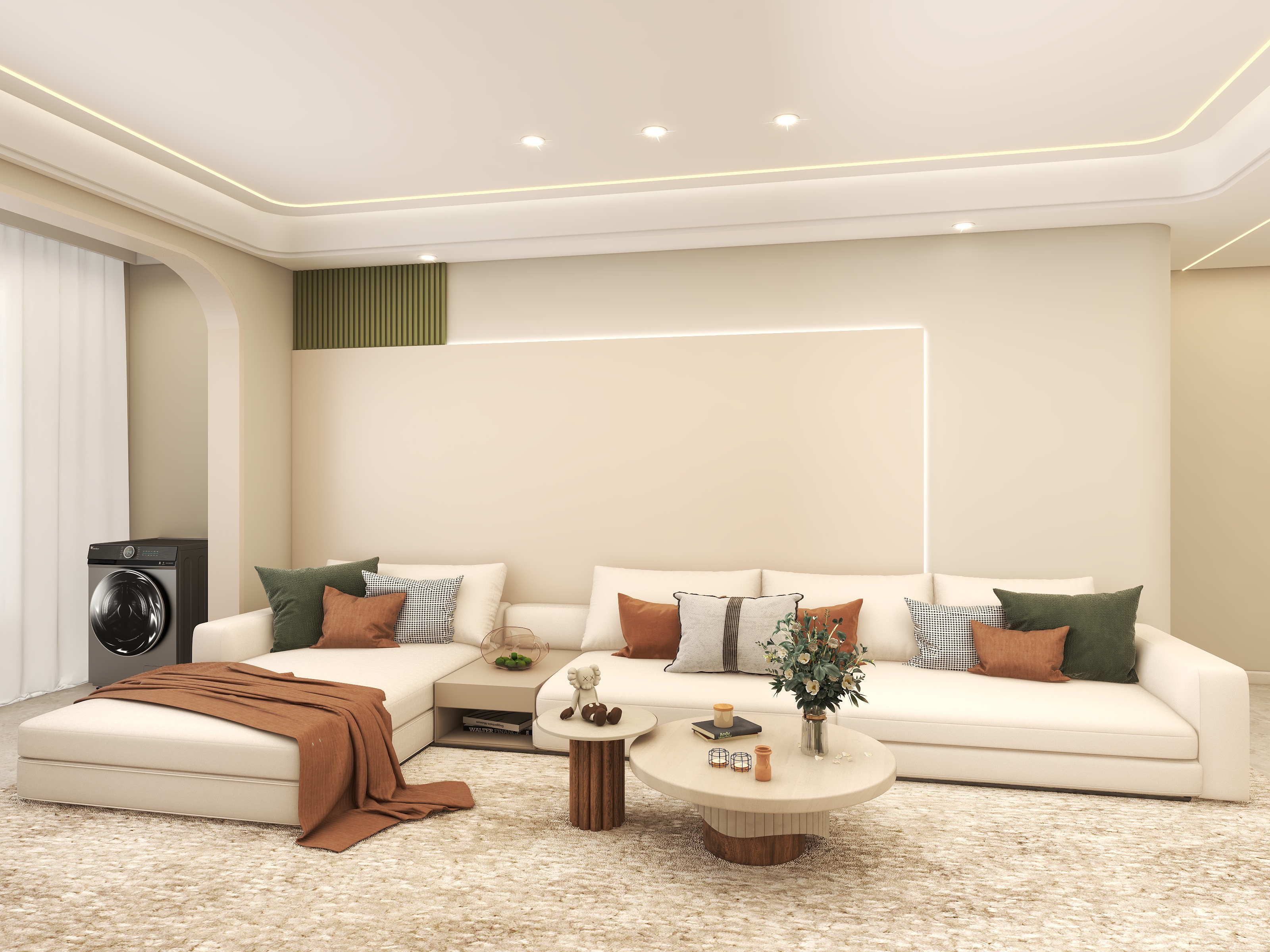 壹诺设计工作室-134㎡4室-奶油风装修效果图