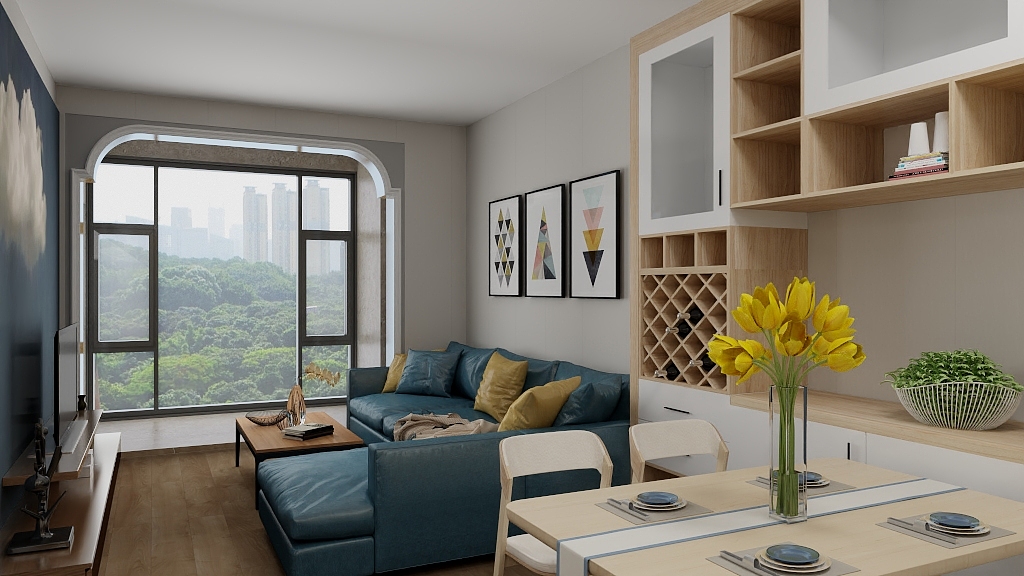 金三木-海德公园81㎡3室-装修设计方案